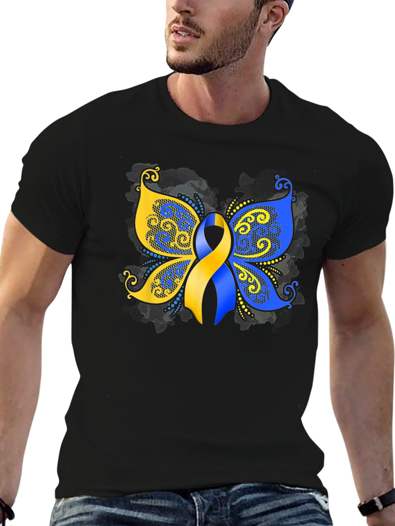 Down Syndrome Awareness Butterfly Ribbon T-Shirt