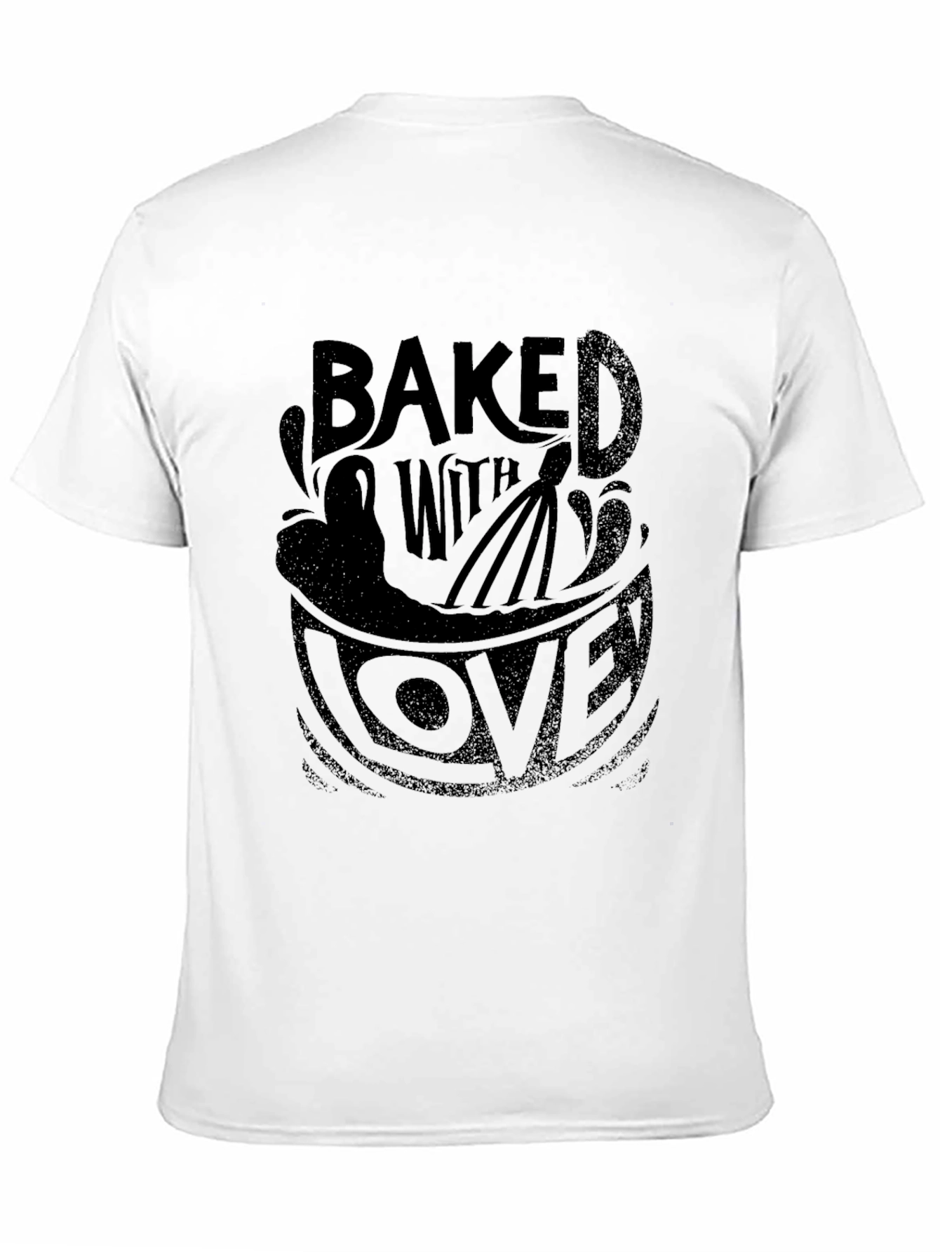 Baked with Love Graphic Print Black T-Shirt