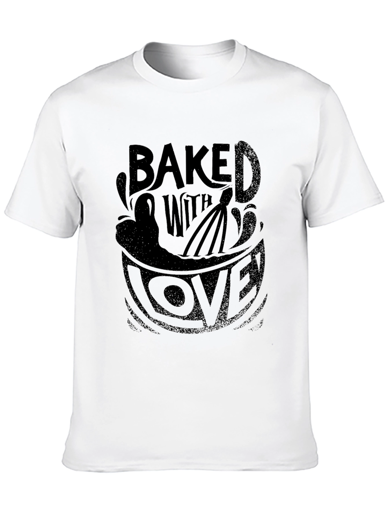 Baked with Love Graphic Print Black T-Shirt