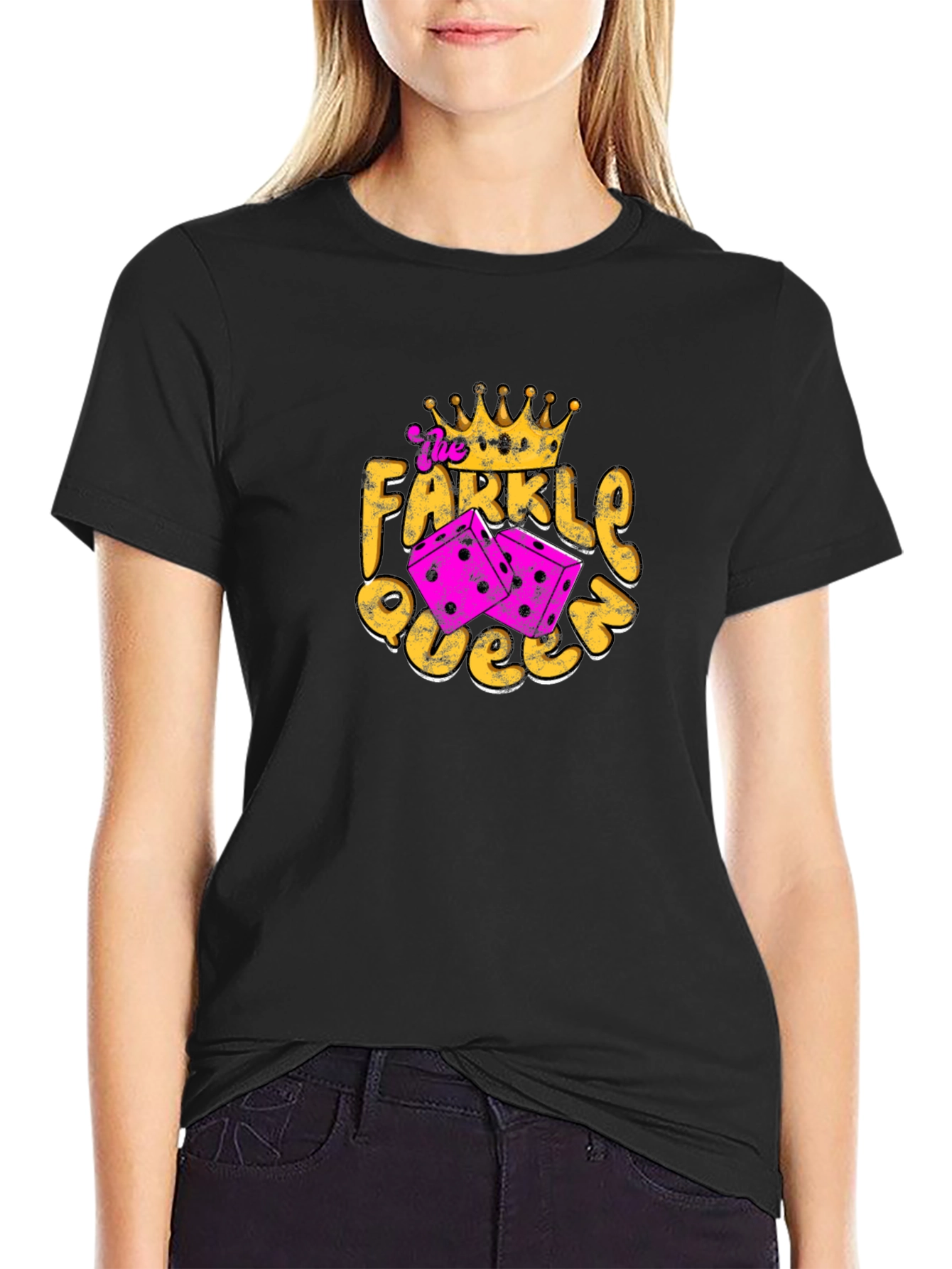 Farkle Queen T-Shirt - Fun Dice Game Tee