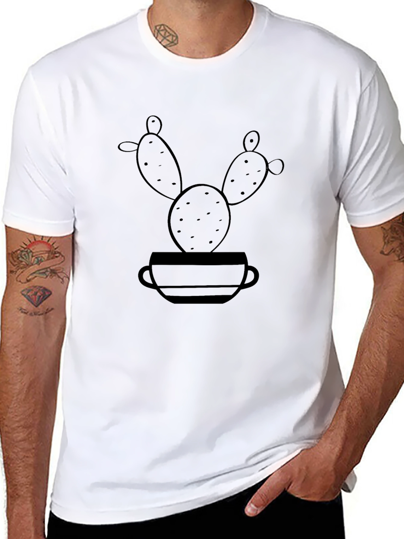 Cactus in Pot Graphic Tee - Unisex Casual Style