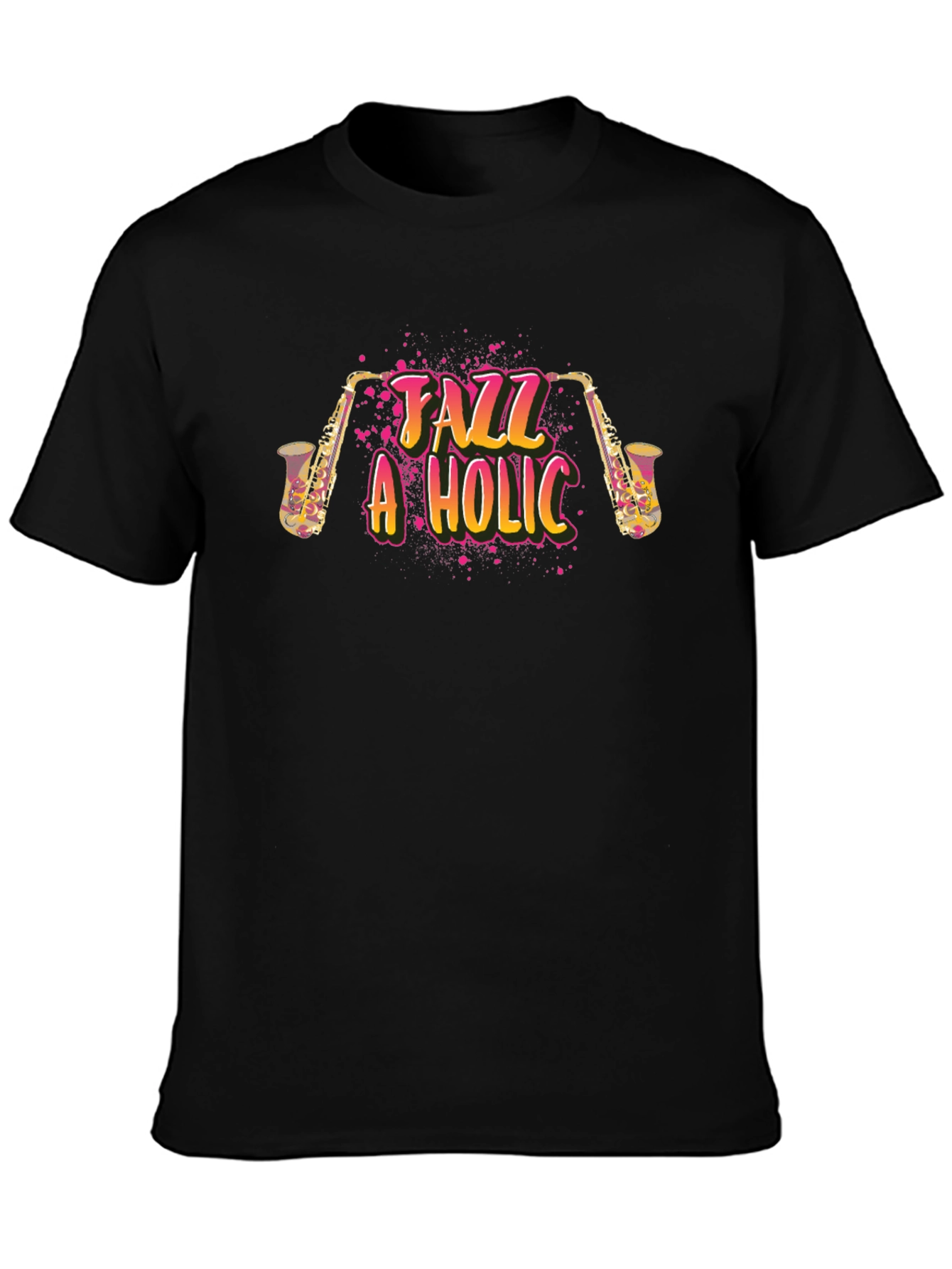 Jazz-A-Holic Black Graphic Tee
