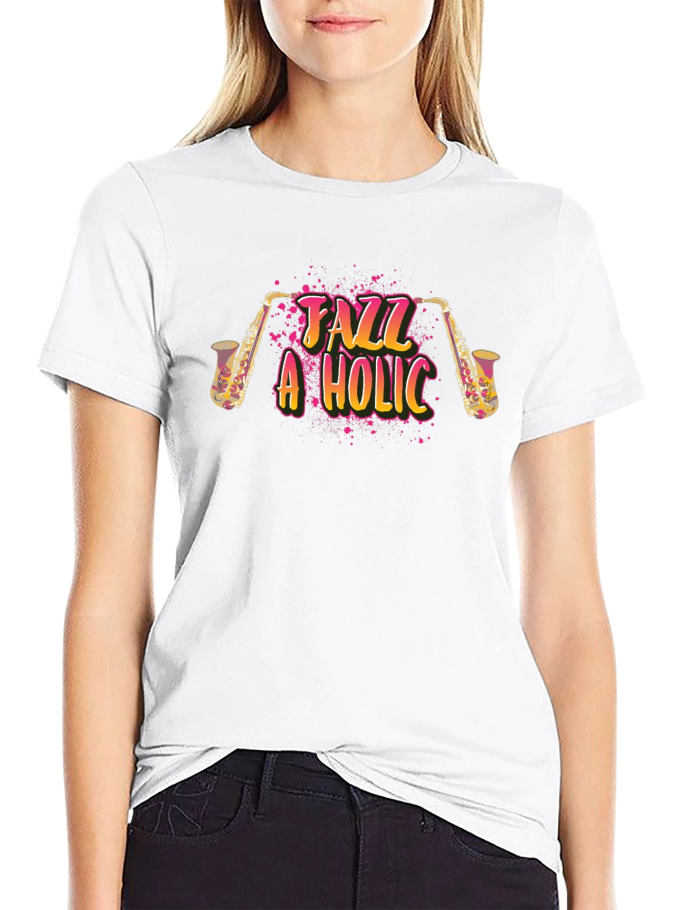 Jazz-A-Holic Black Graphic Tee