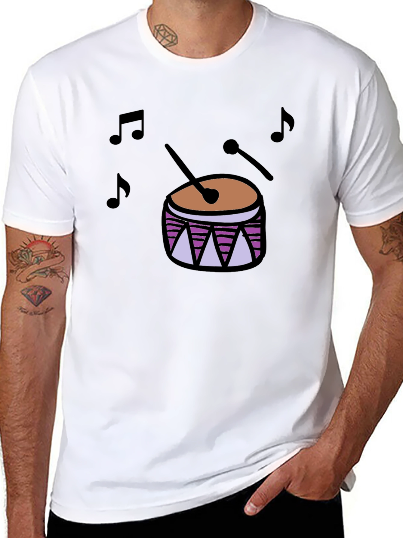 Drum Music T-Shirt - Black Cotton Tee