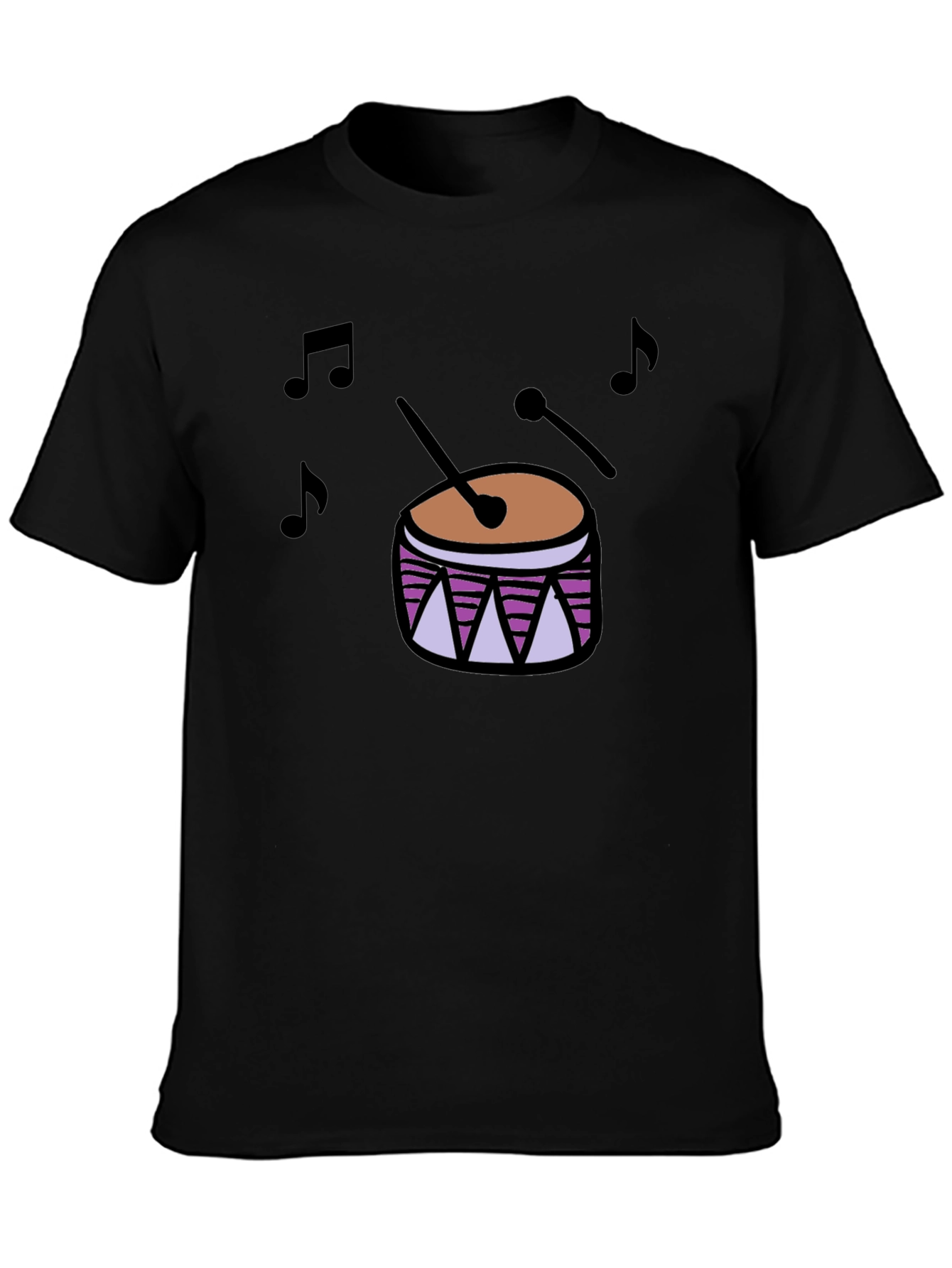Drum Music T-Shirt - Black Cotton Tee