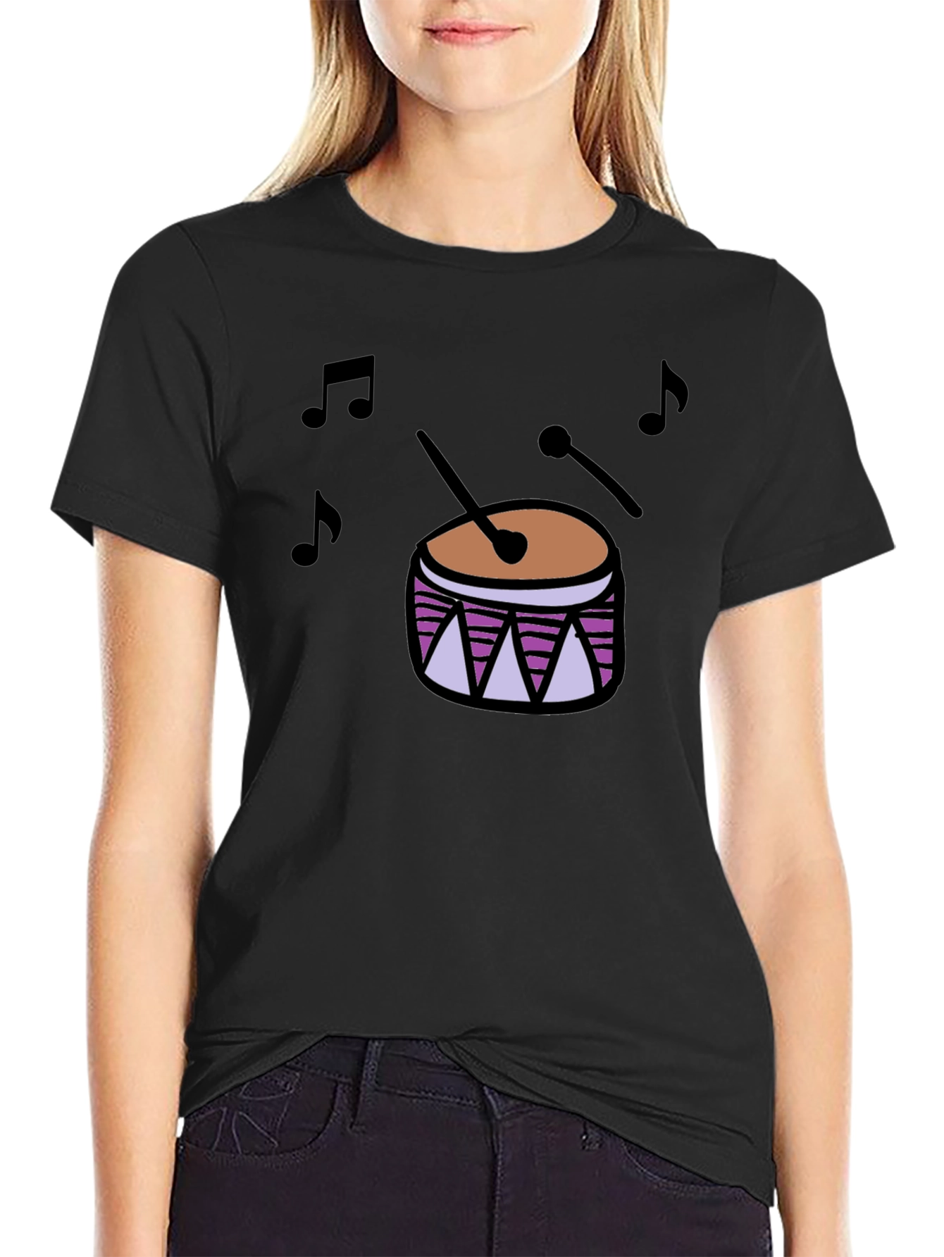 Drum Music T-Shirt - Black Cotton Tee