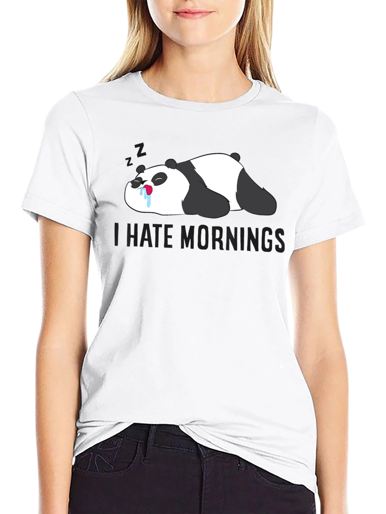 I Hate Mornings Panda Graphic Tee