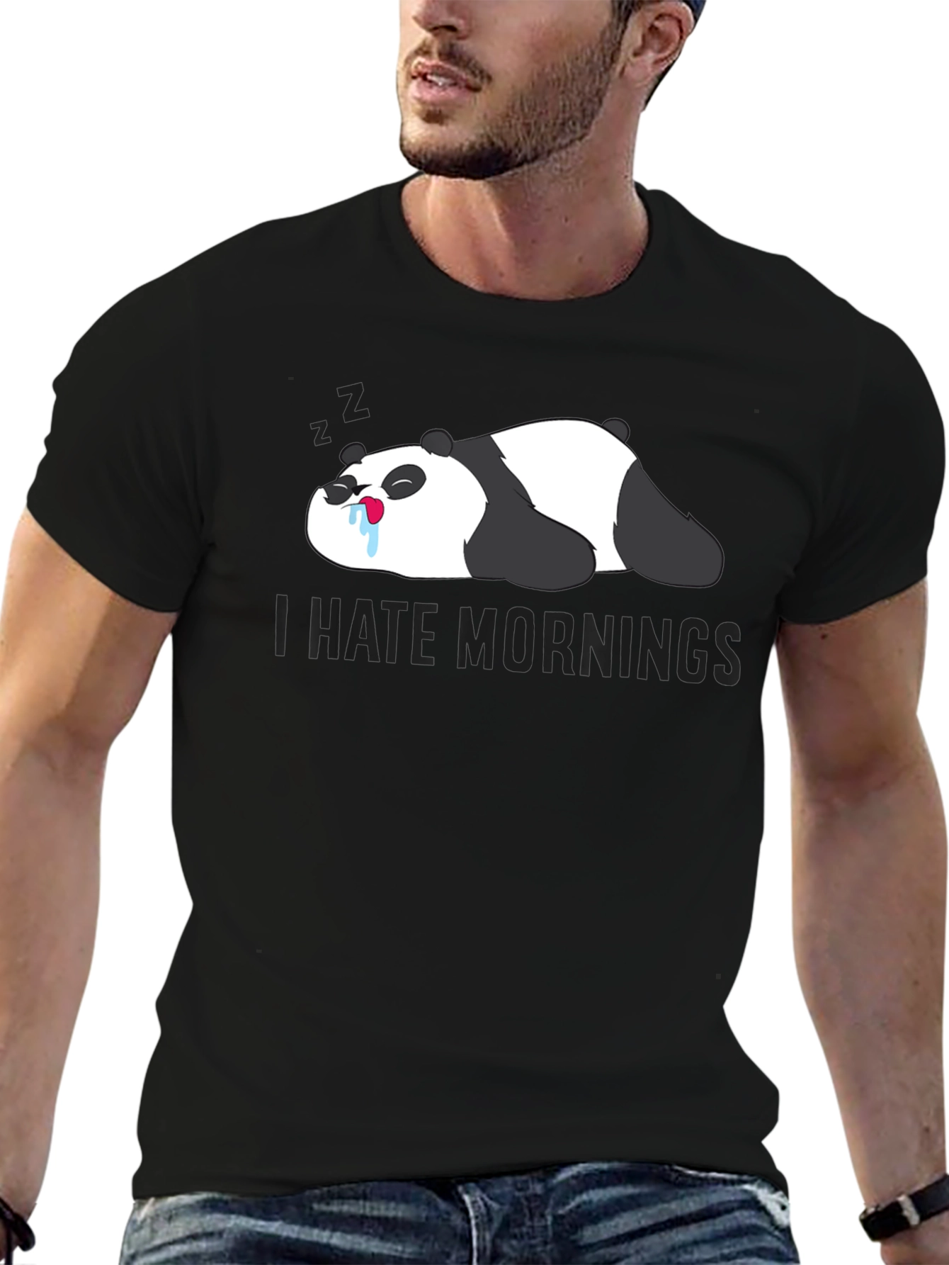 I Hate Mornings Panda Graphic Tee