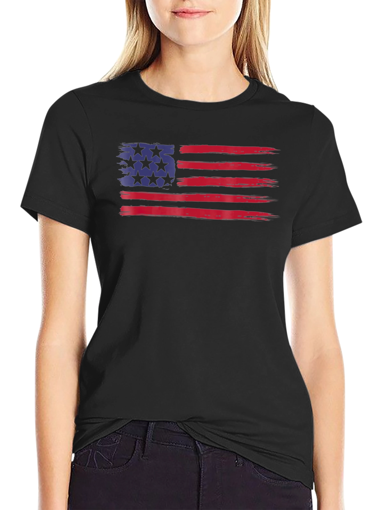 USA Flag Graphic Tee - Patriotic Style