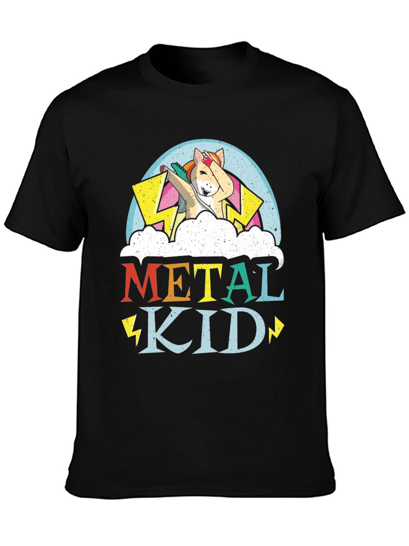 Metal Kid Unicorn Dab Graphic T-Shirt
