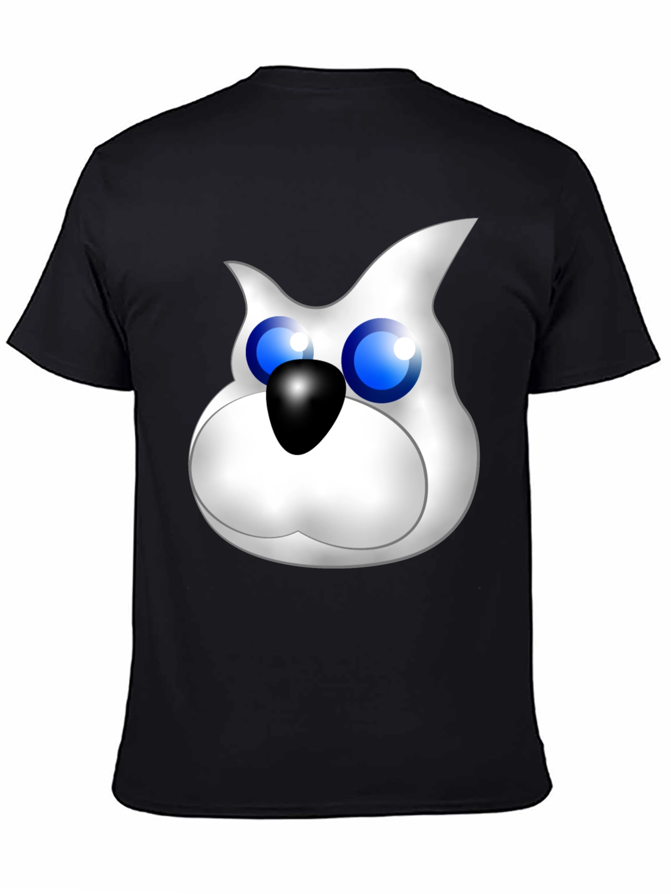 Cartoon Cat Face Graphic Tee - Black Unisex Shirt