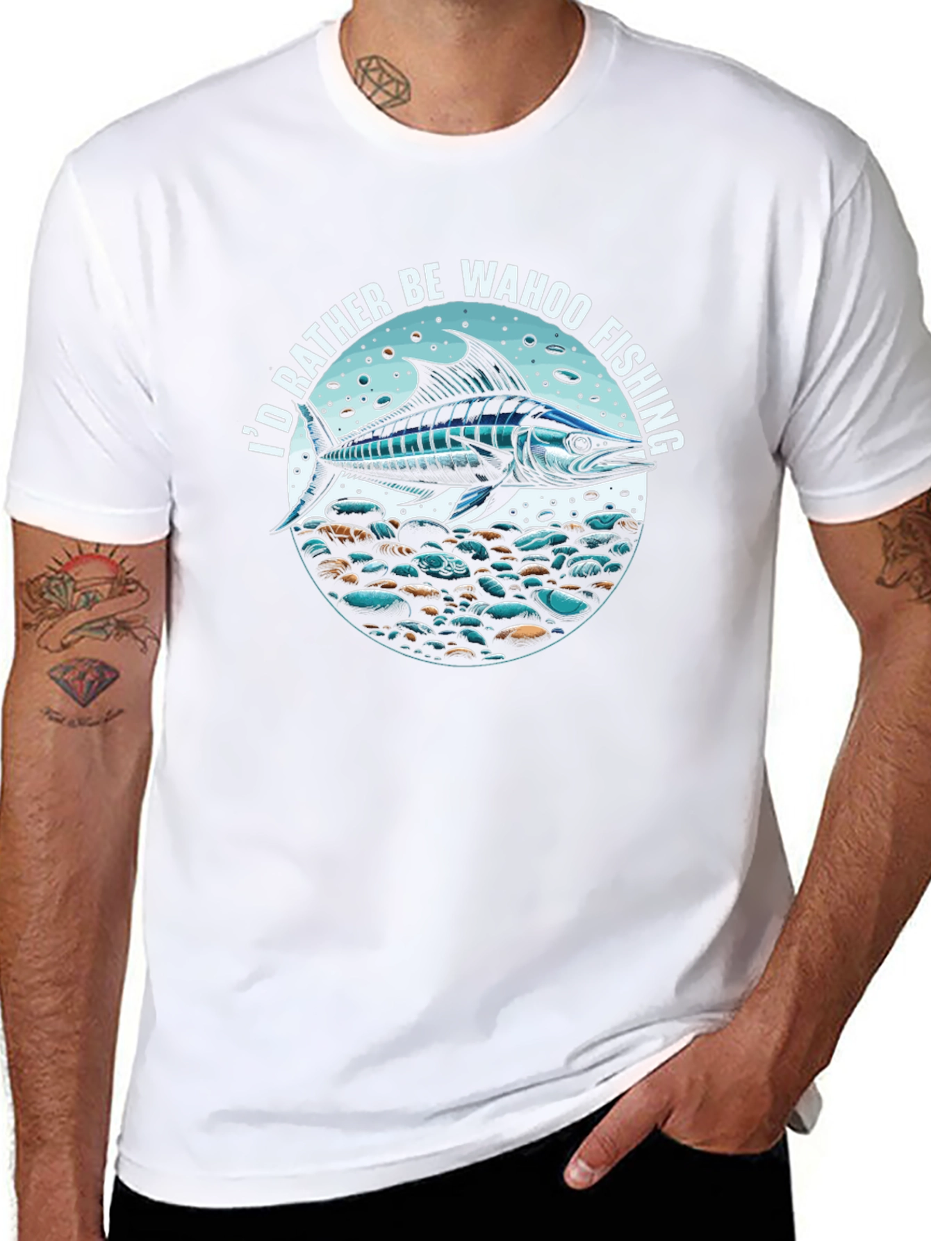 Wahoo Fishing T-Shirt: Id Rather Be Fishing Tee