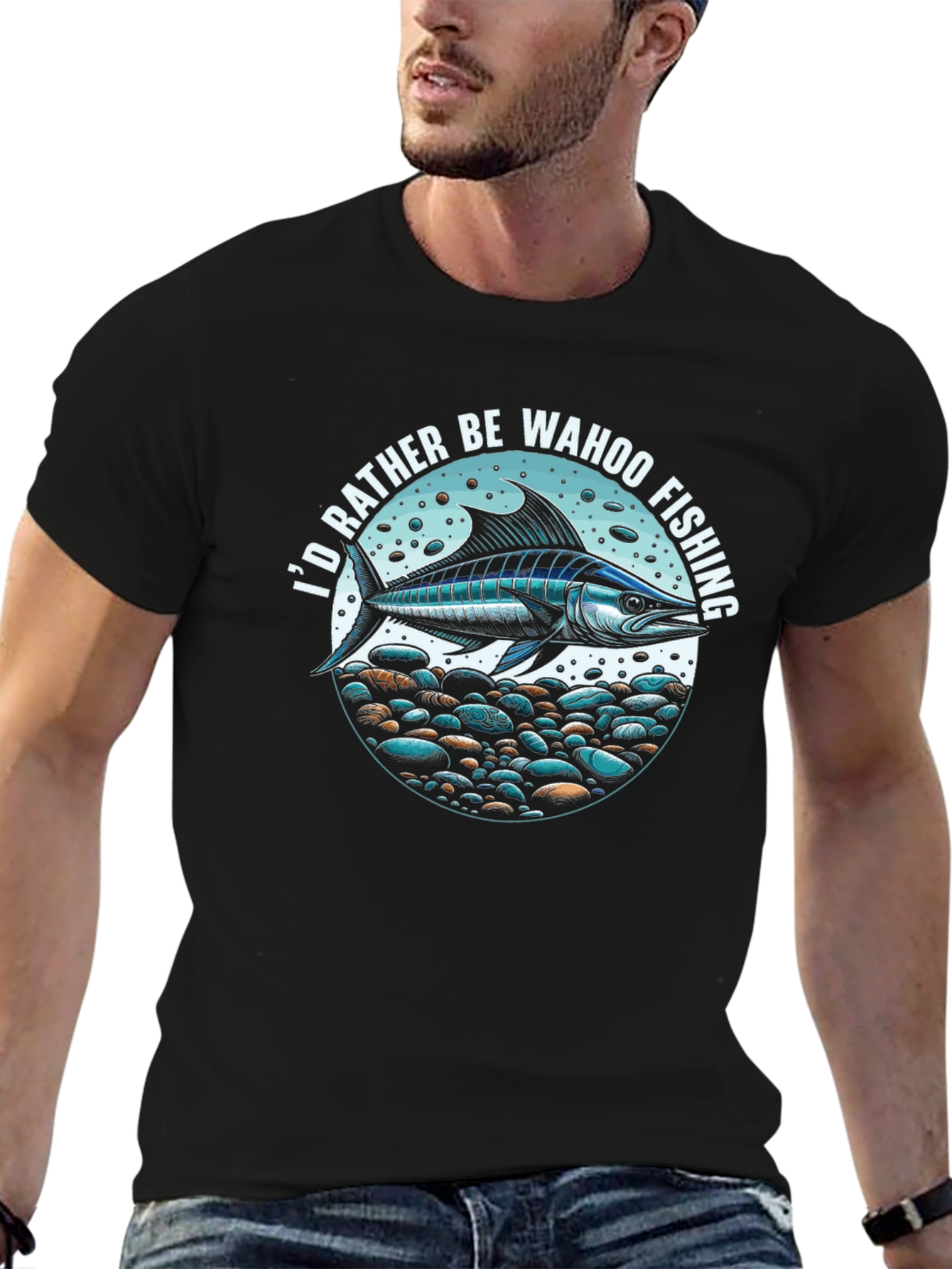 Wahoo Fishing T-Shirt: Id Rather Be Fishing Tee