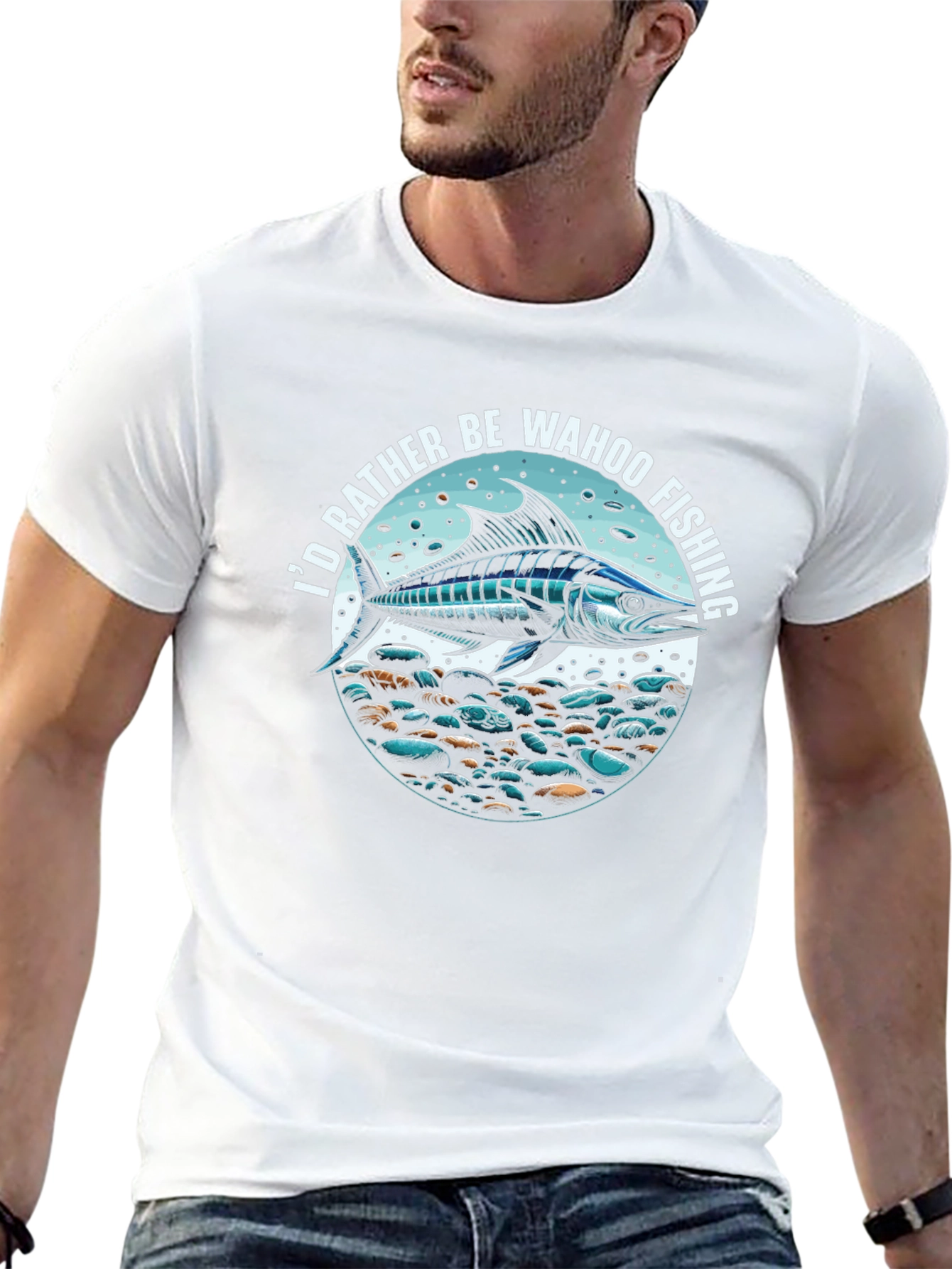 Wahoo Fishing T-Shirt: Id Rather Be Fishing Tee