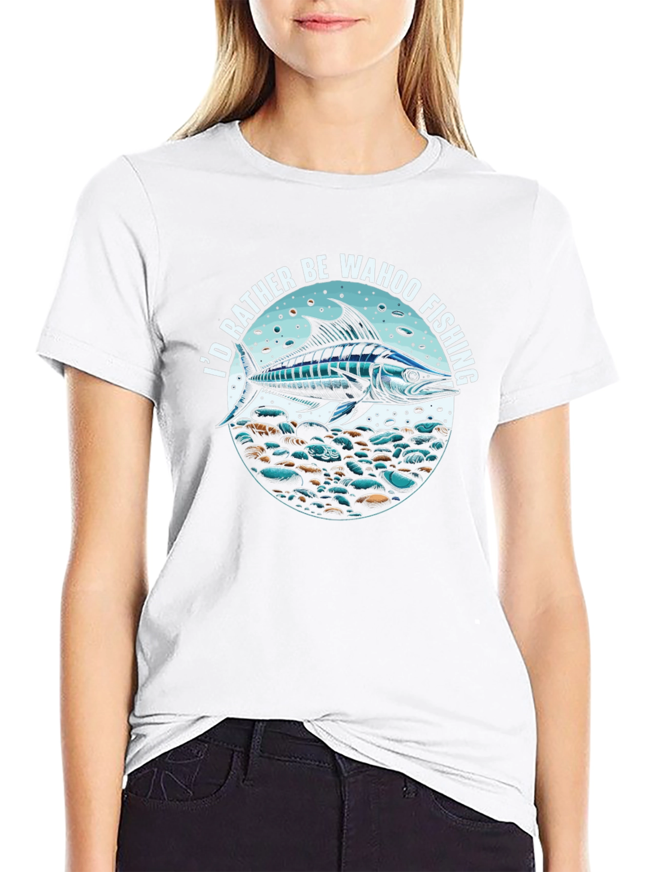 Wahoo Fishing T-Shirt: Id Rather Be Fishing Tee