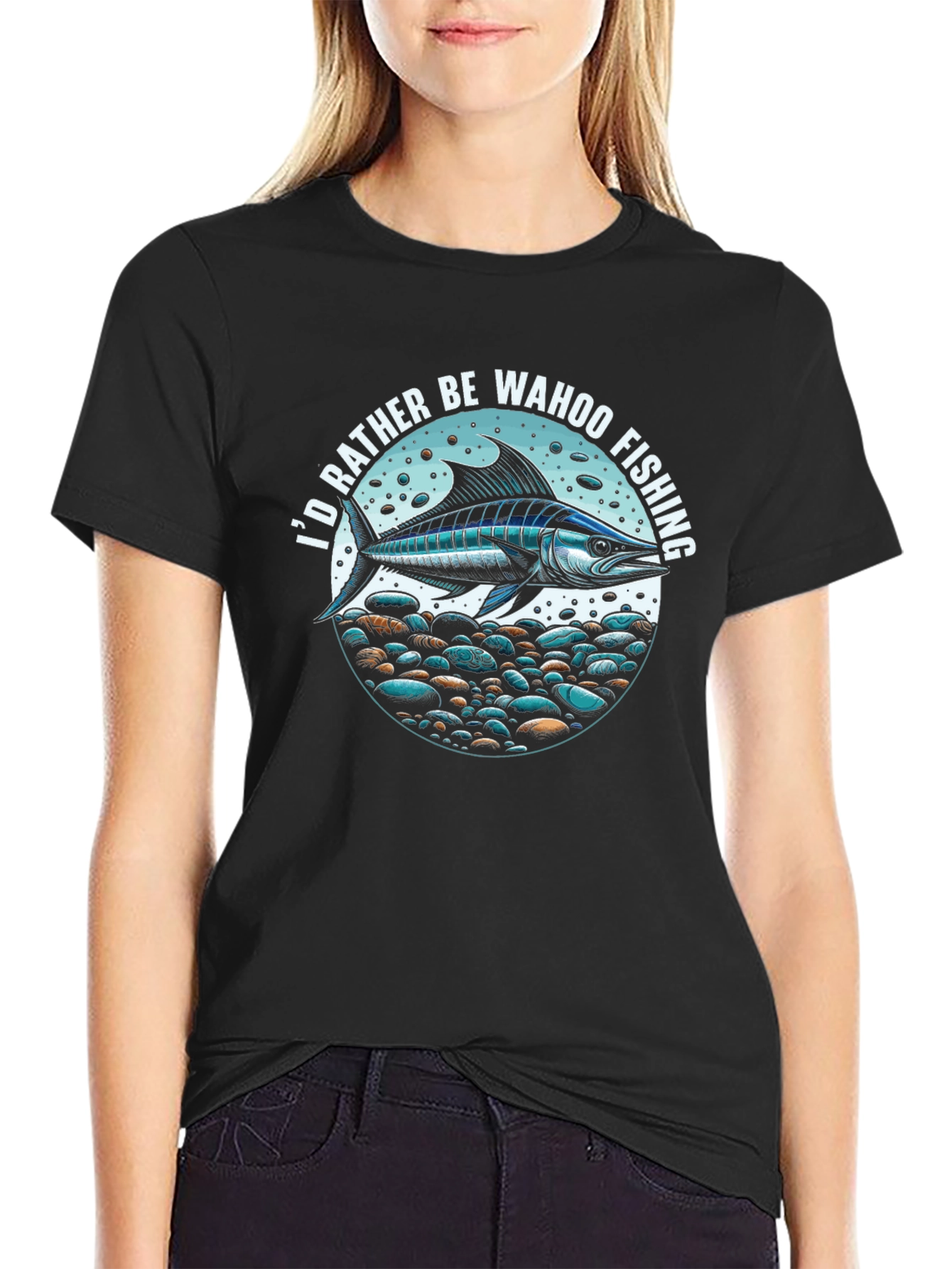 Wahoo Fishing T-Shirt: Id Rather Be Fishing Tee