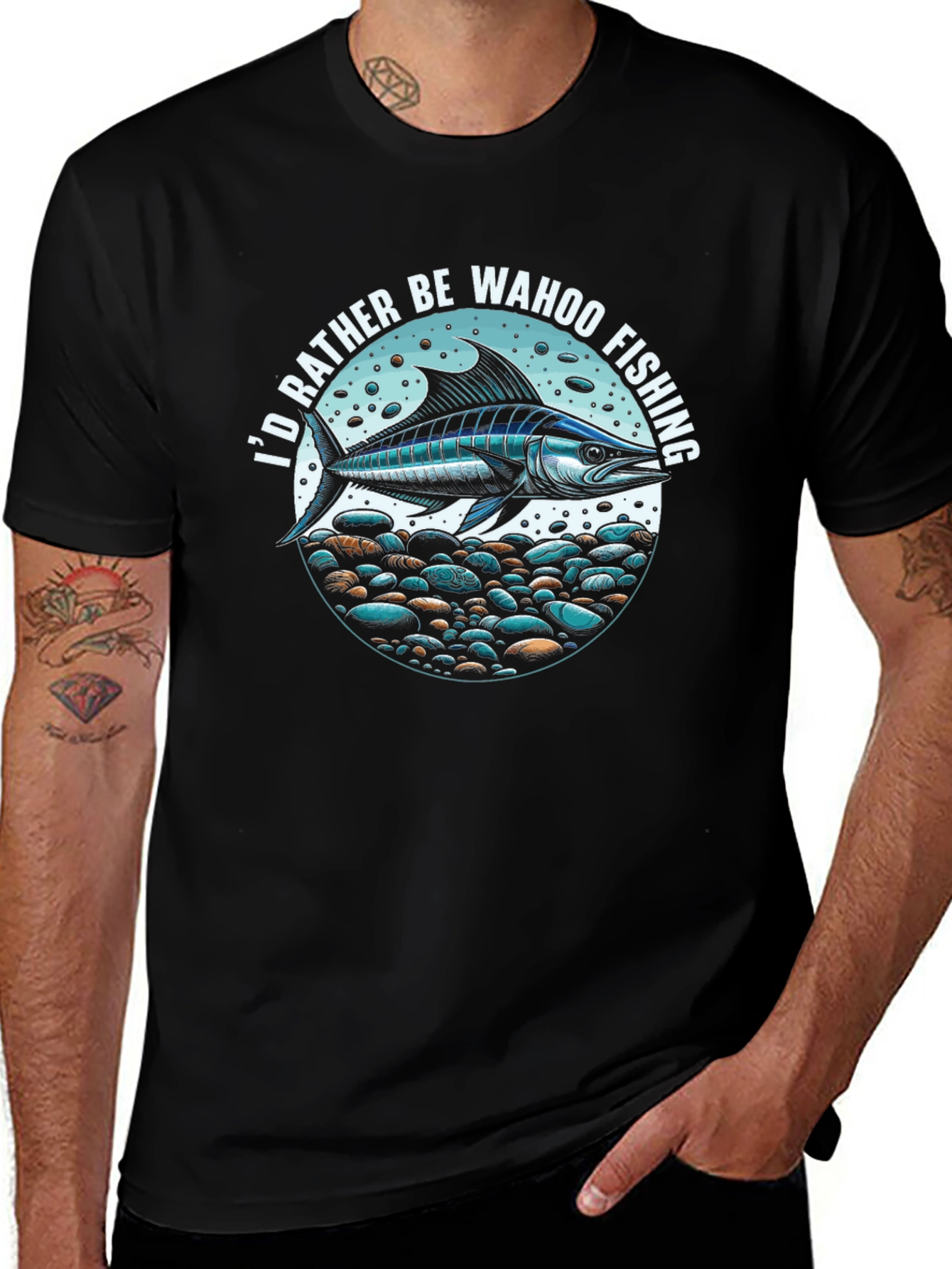 Wahoo Fishing T-Shirt: Id Rather Be Fishing Tee