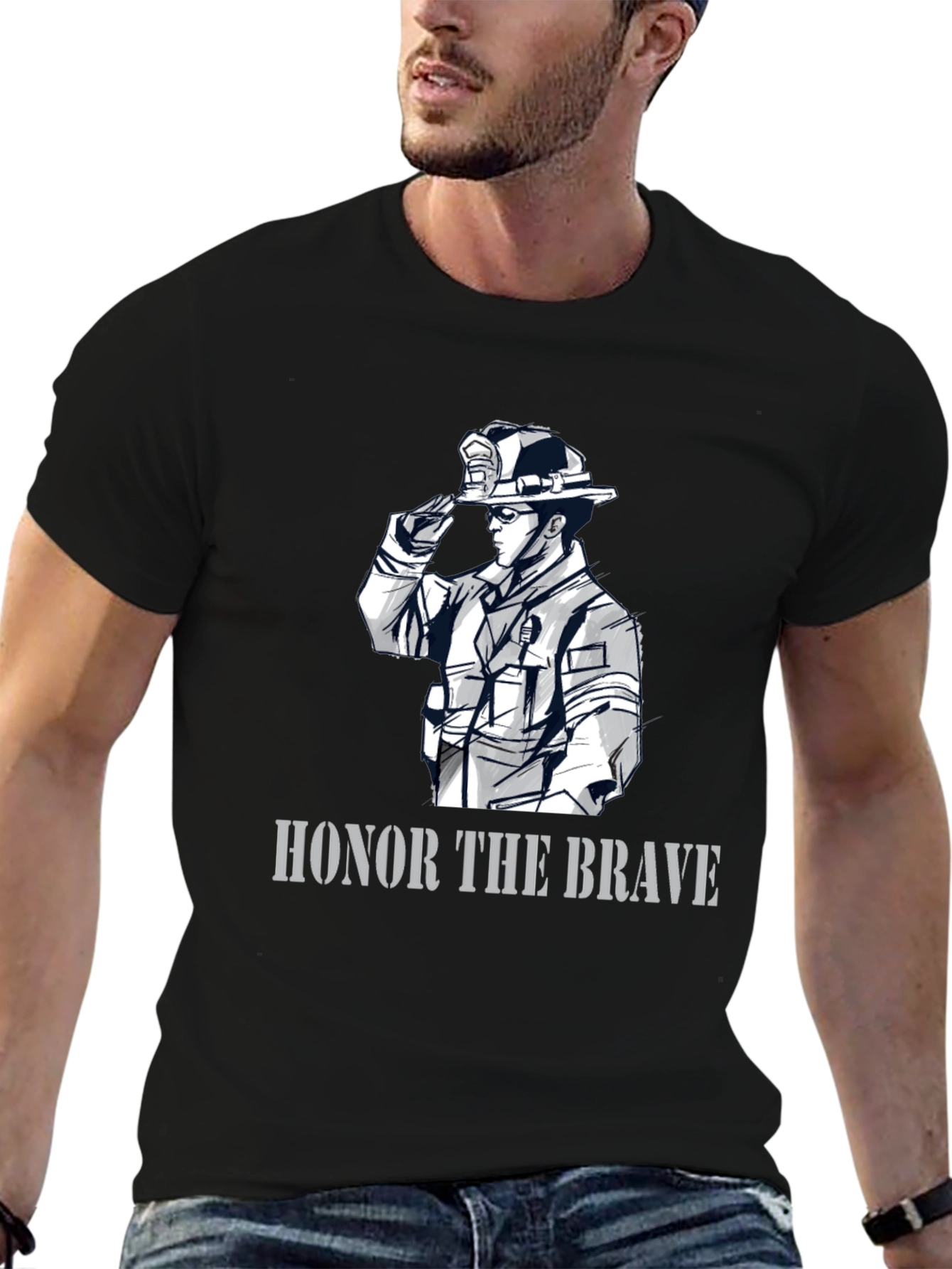 Honor The Brave Firefighter Graphic T-Shirt