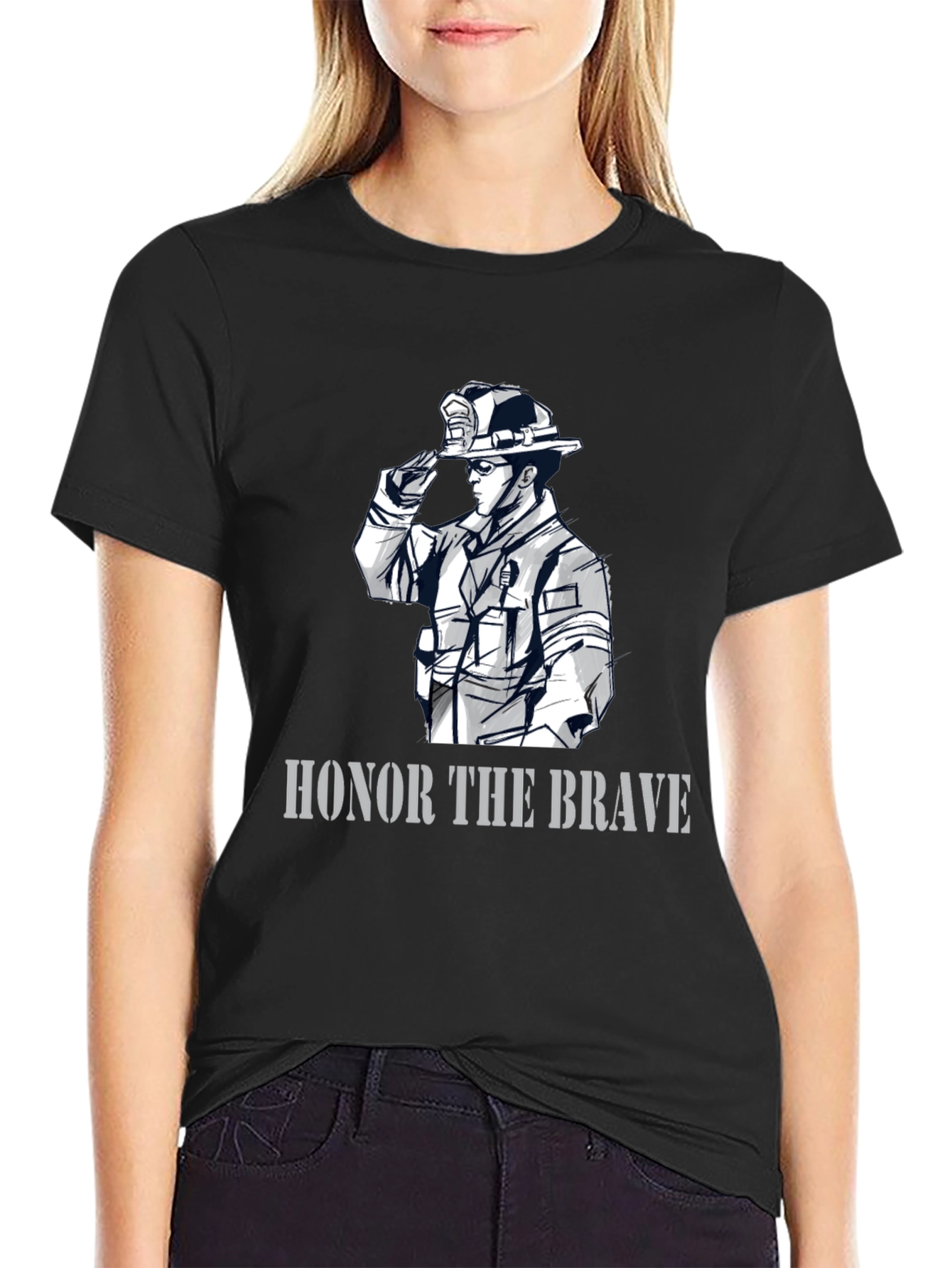 Honor The Brave Firefighter Graphic T-Shirt