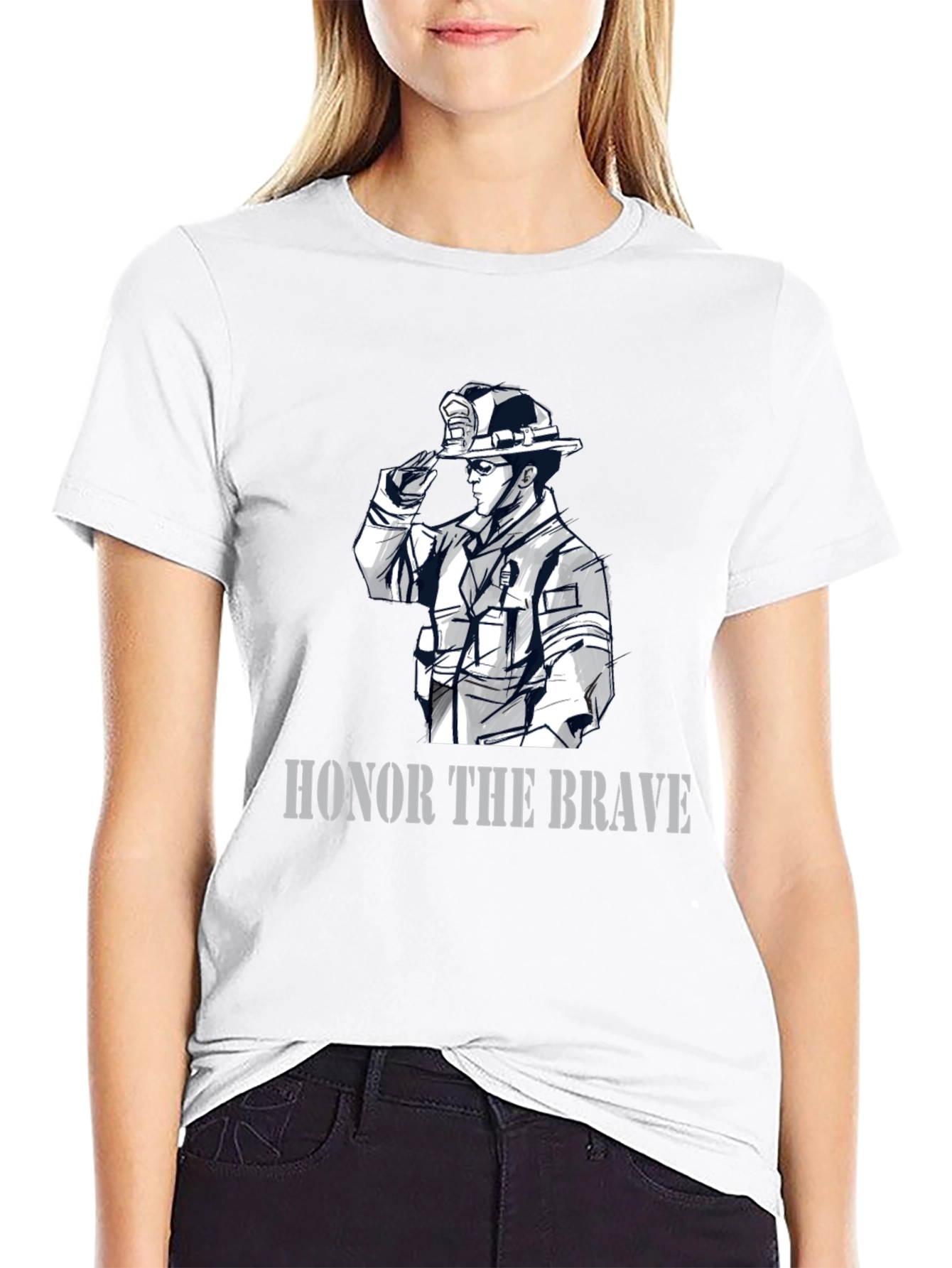 Honor The Brave Firefighter Graphic T-Shirt