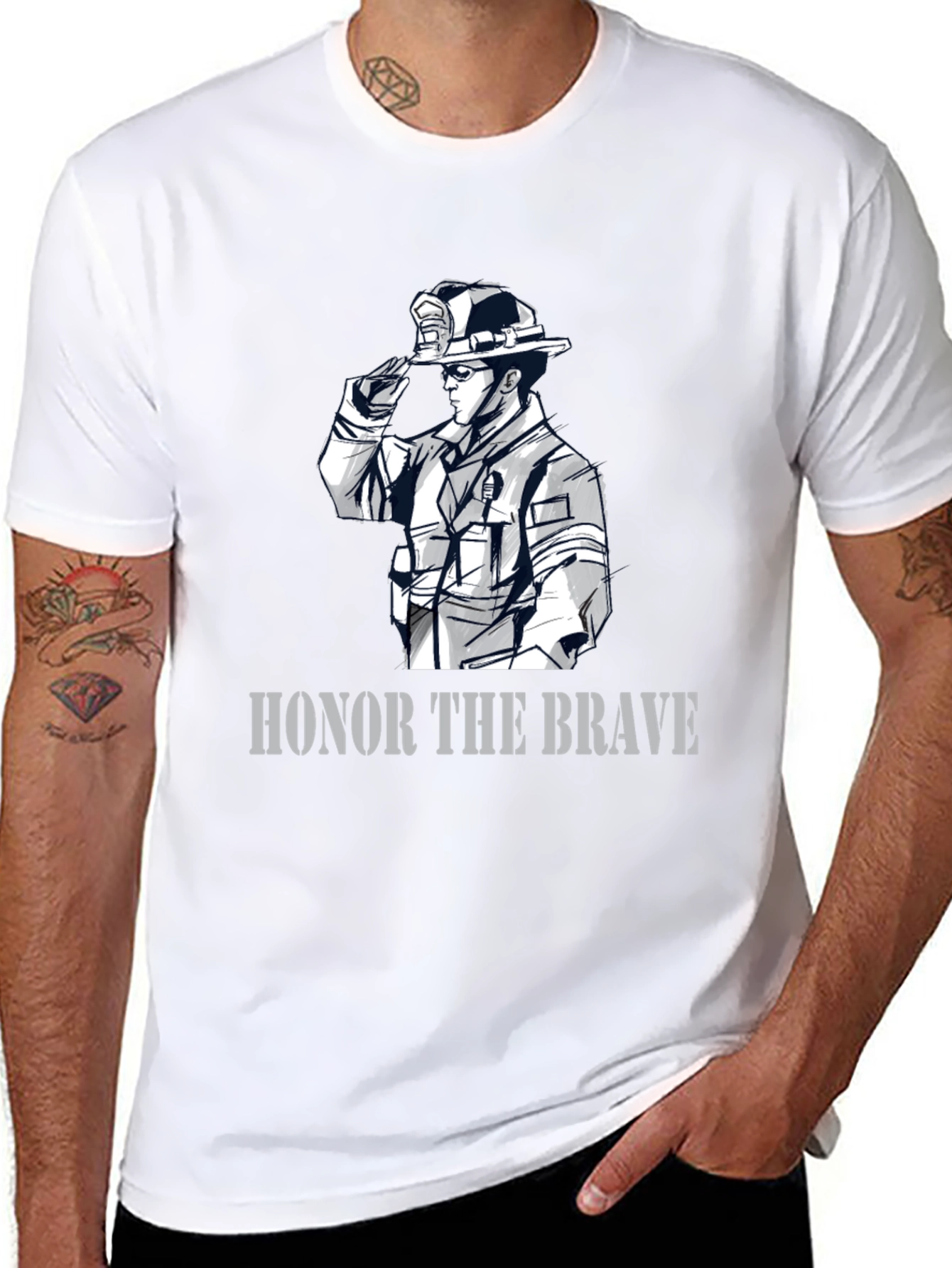 Honor The Brave Firefighter Graphic T-Shirt