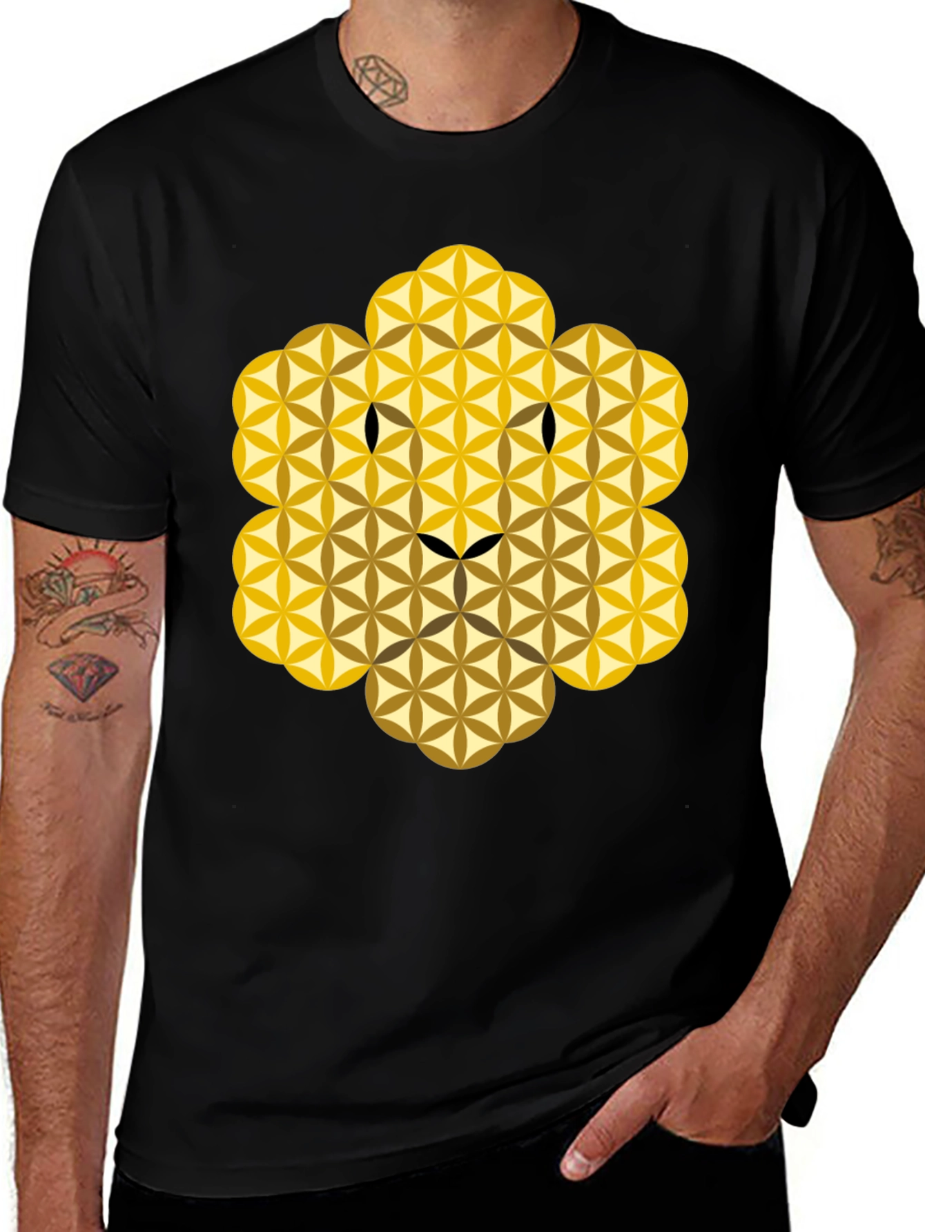 Flower of Life Lion Graphic Tee