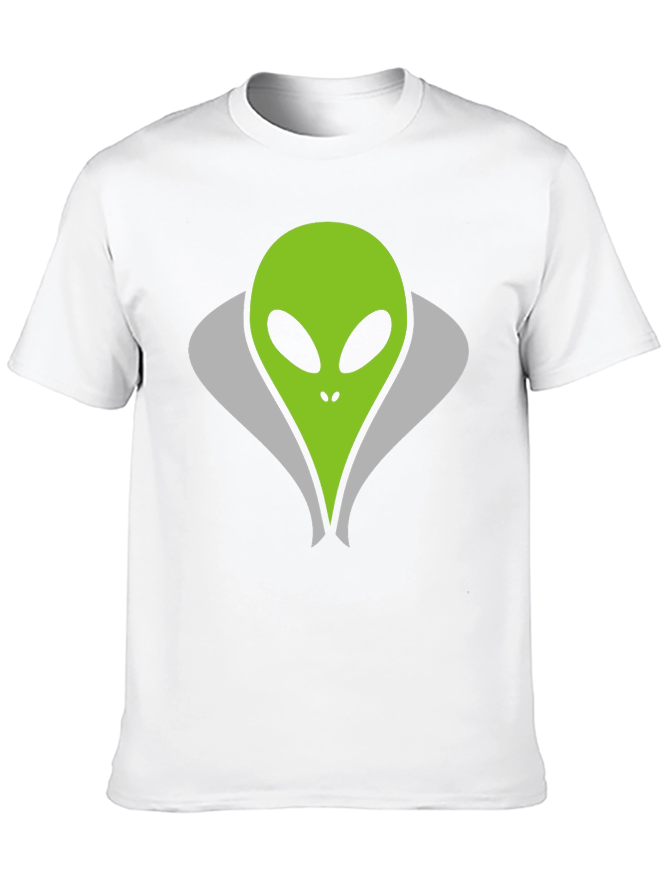 Alien Head Graphic Tee - Black Cotton T-Shirt