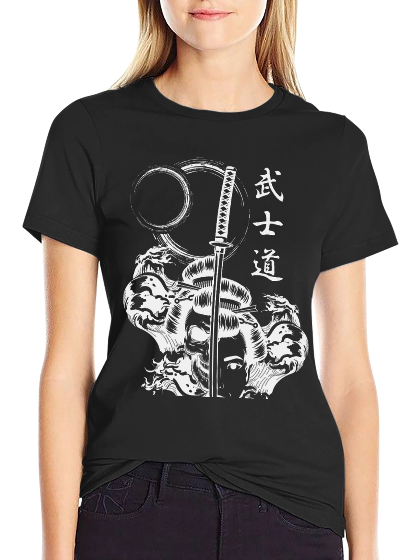 Samurai Sword Graphic Black T-Shirt