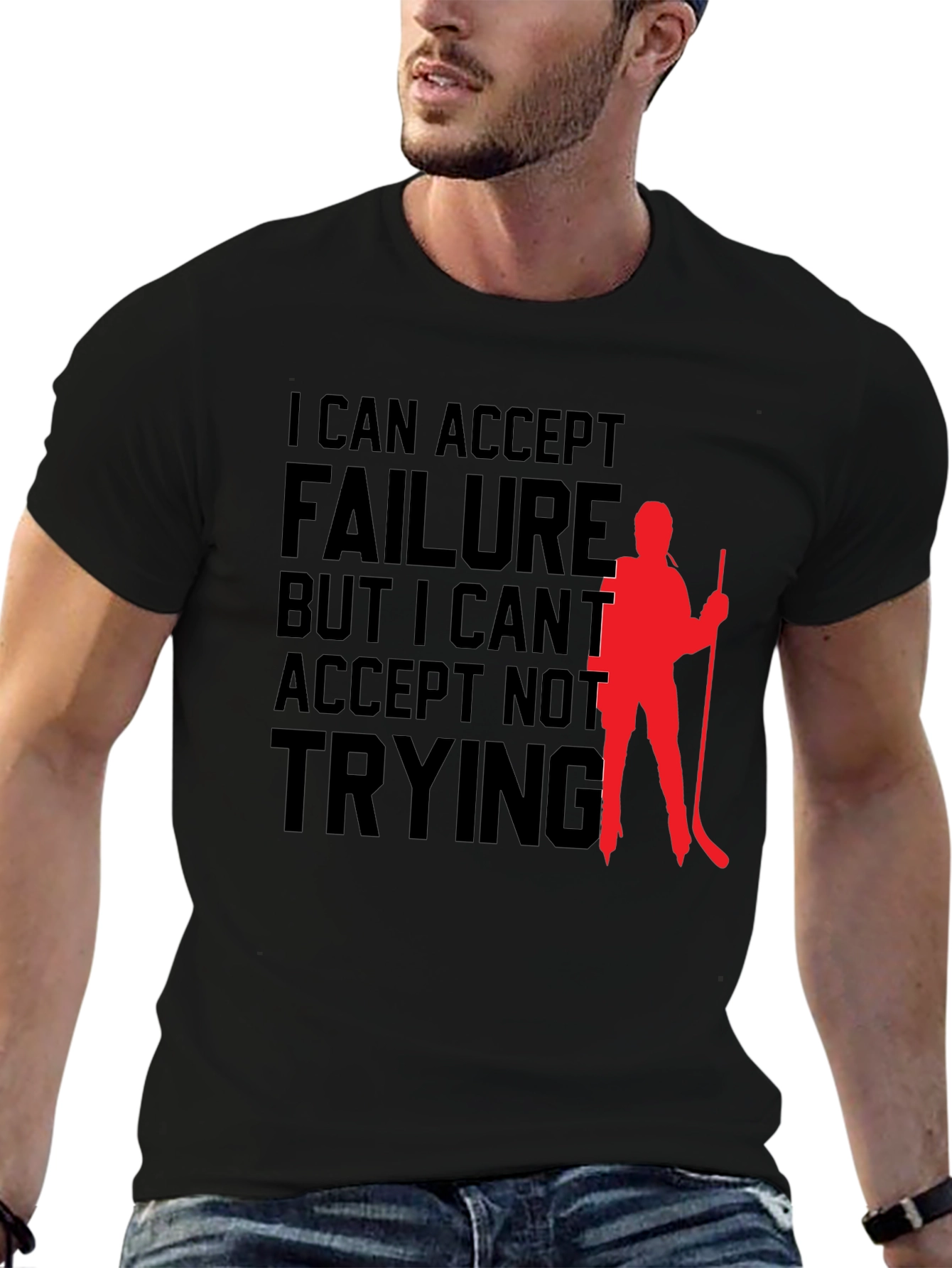 Hockey Motivation Graphic Tee - Accept Failure
