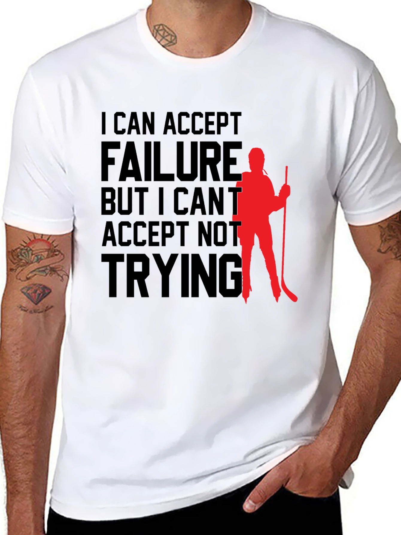 Hockey Motivation Graphic Tee - Accept Failure