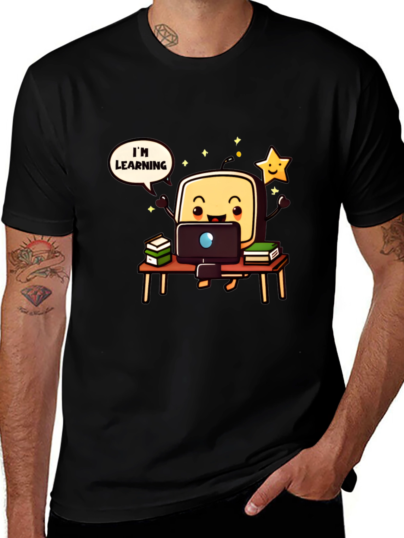 Im Learning Cartoon T-Shirt - Black