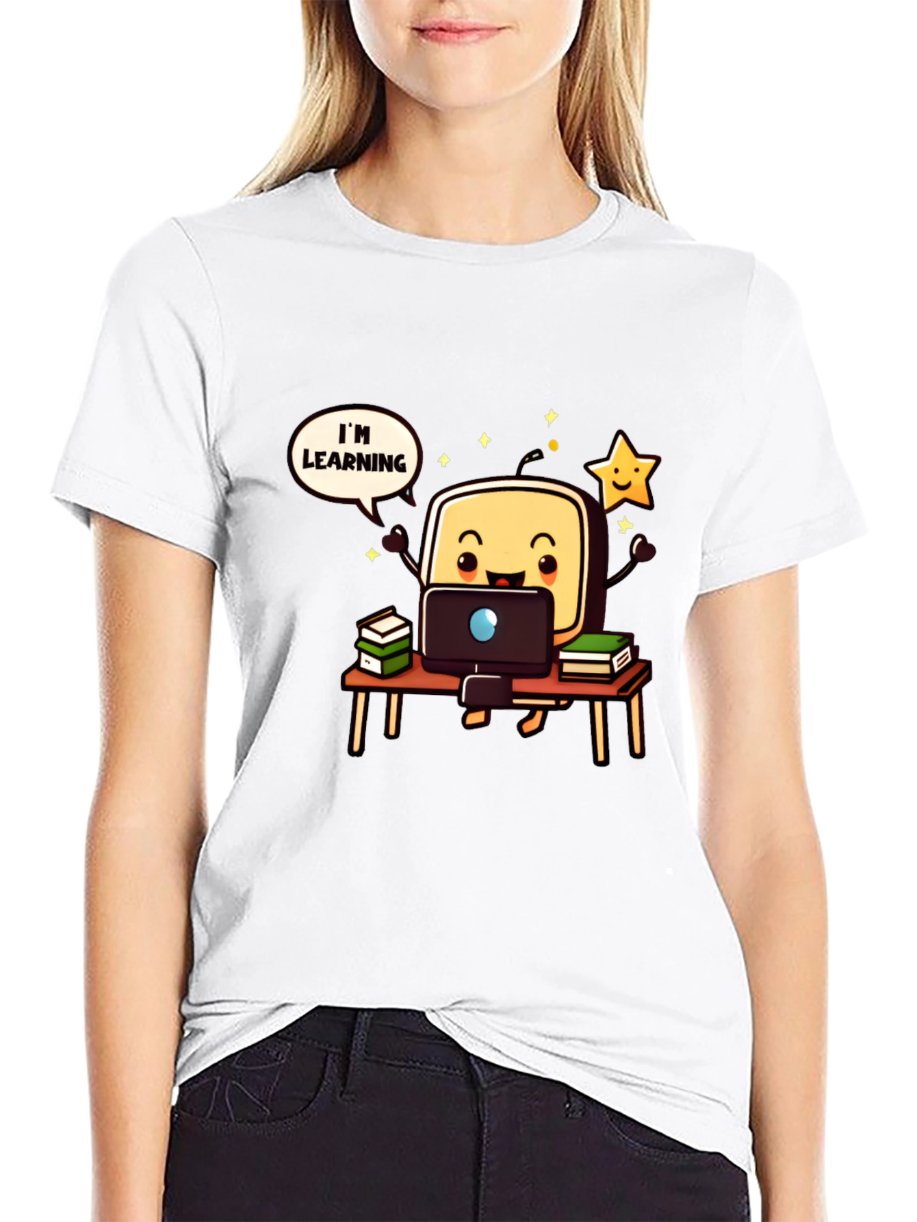Im Learning Cartoon T-Shirt - Black