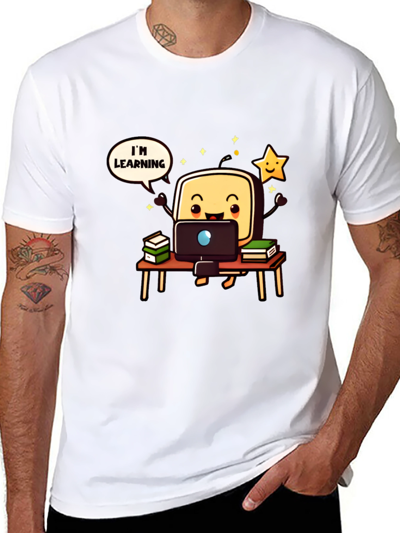 Im Learning Cartoon T-Shirt - Black