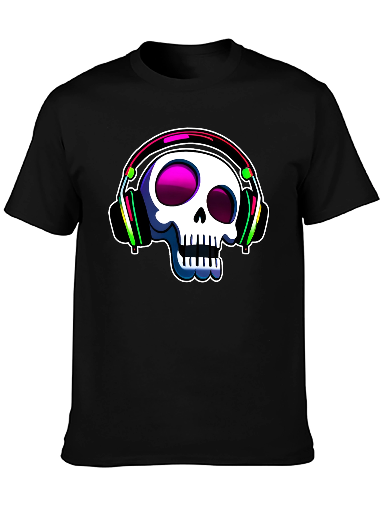 Skull with Headphones Graphic Tee