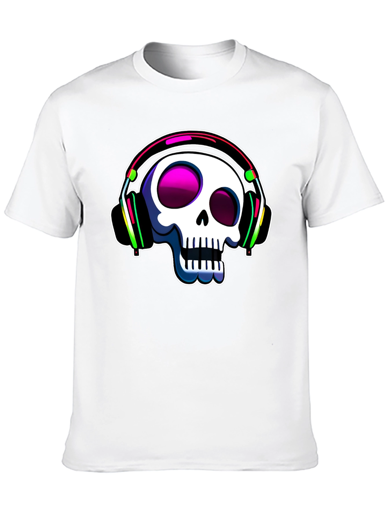 Skull with Headphones Graphic Tee