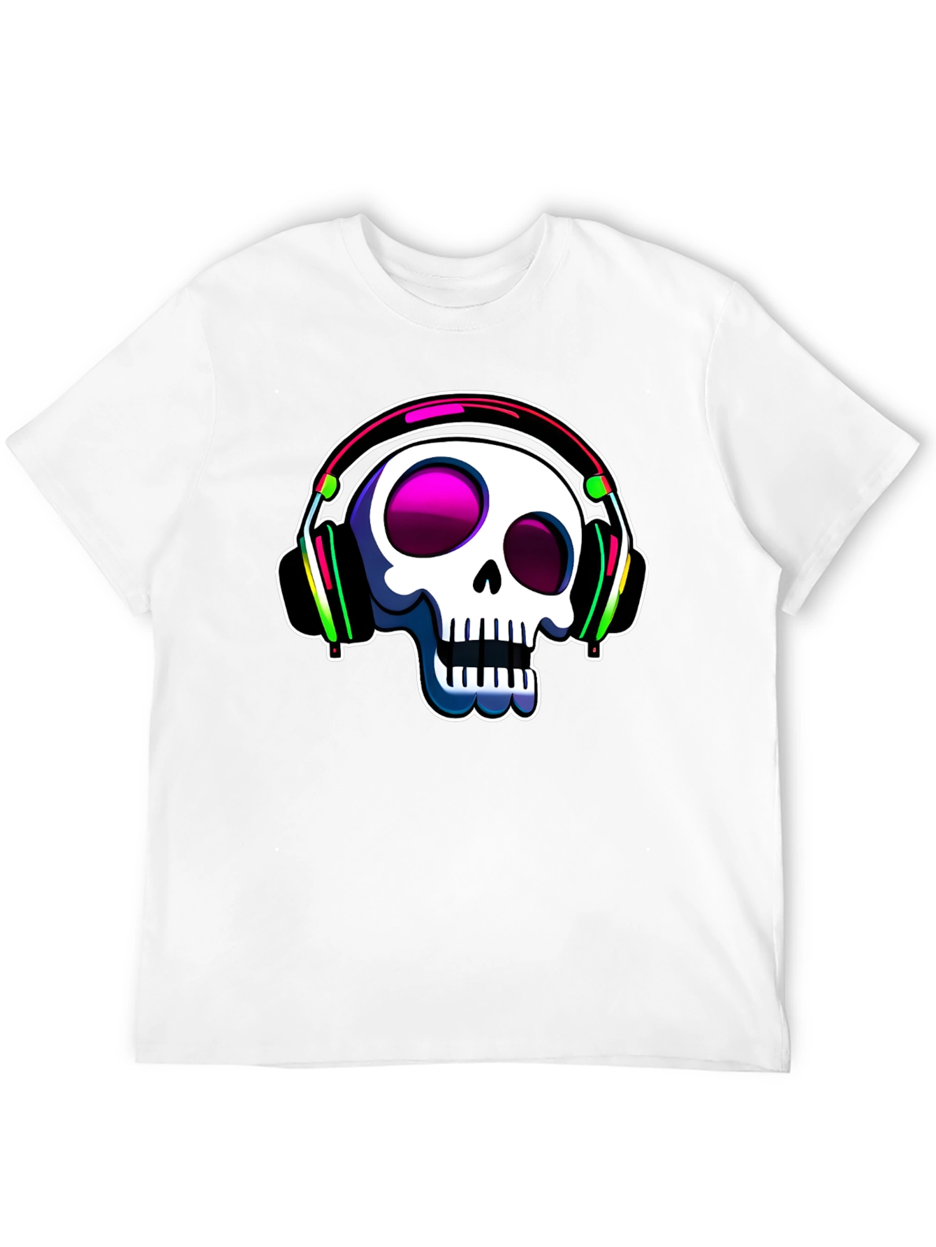 Skull with Headphones Graphic Tee