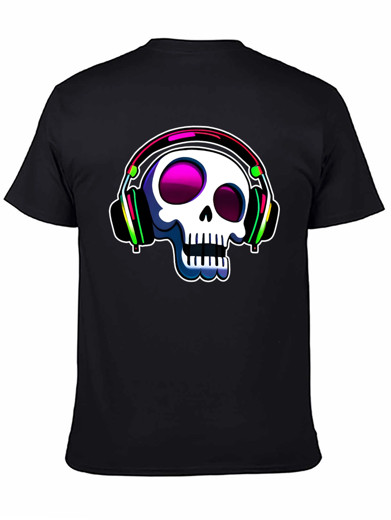 Skull with Headphones Graphic Tee
