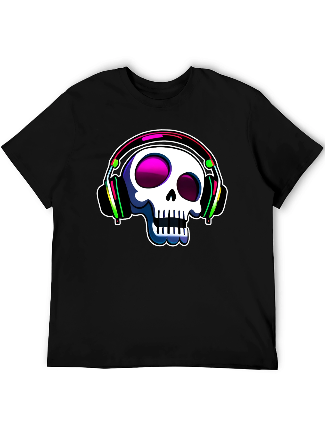 Skull with Headphones Graphic Tee