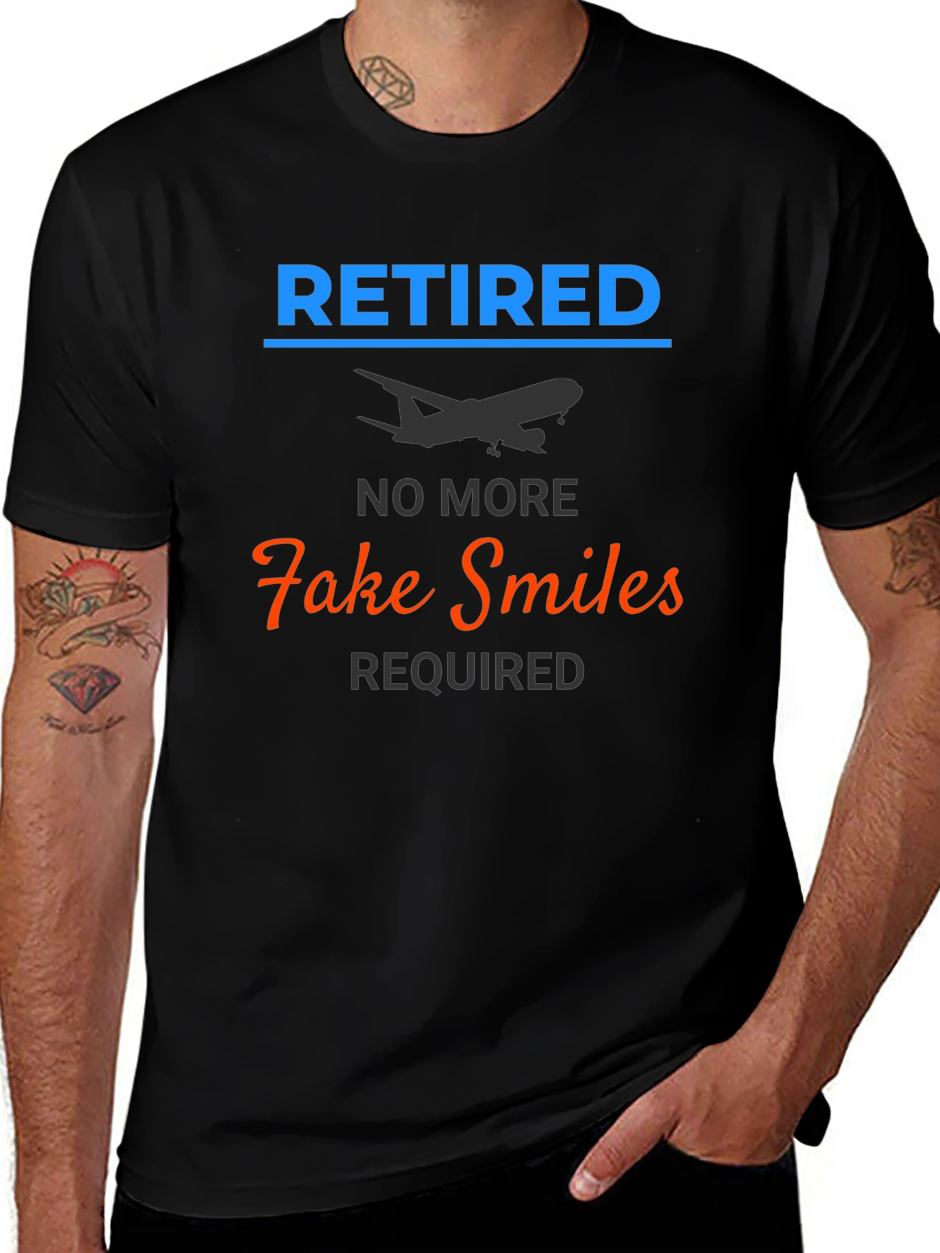 Retired Pilot T-Shirt - No More Fake Smiles