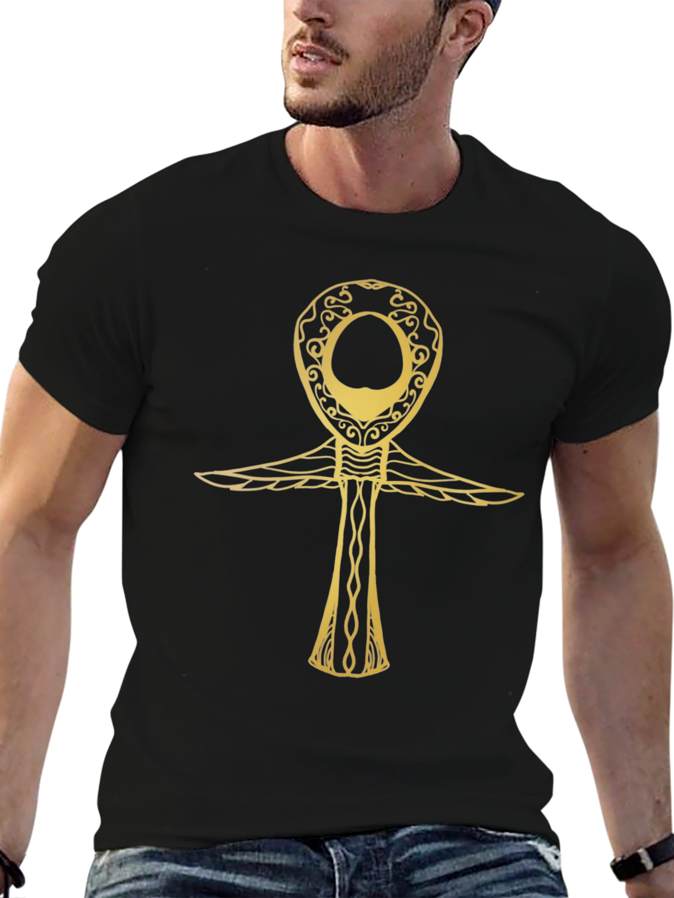 Golden Ankh T-Shirt - Egyptian Symbol of Life