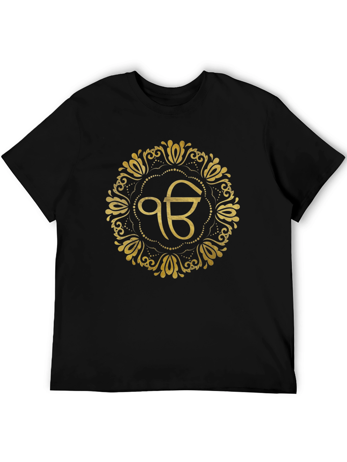 Ek Onkar Gold Print Black T-Shirt