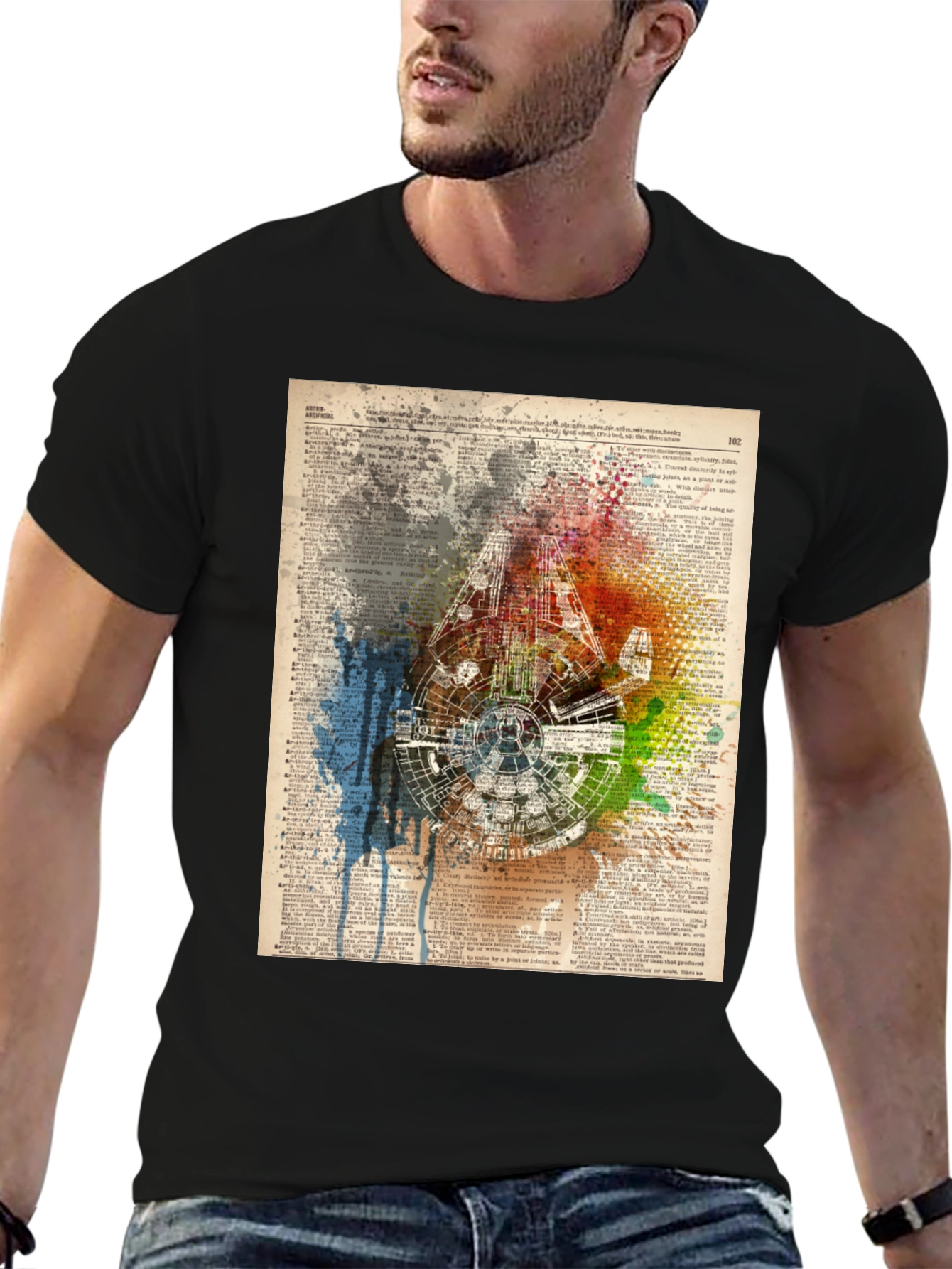 Star Wars Millennium Falcon Dictionary Art T-Shirt
