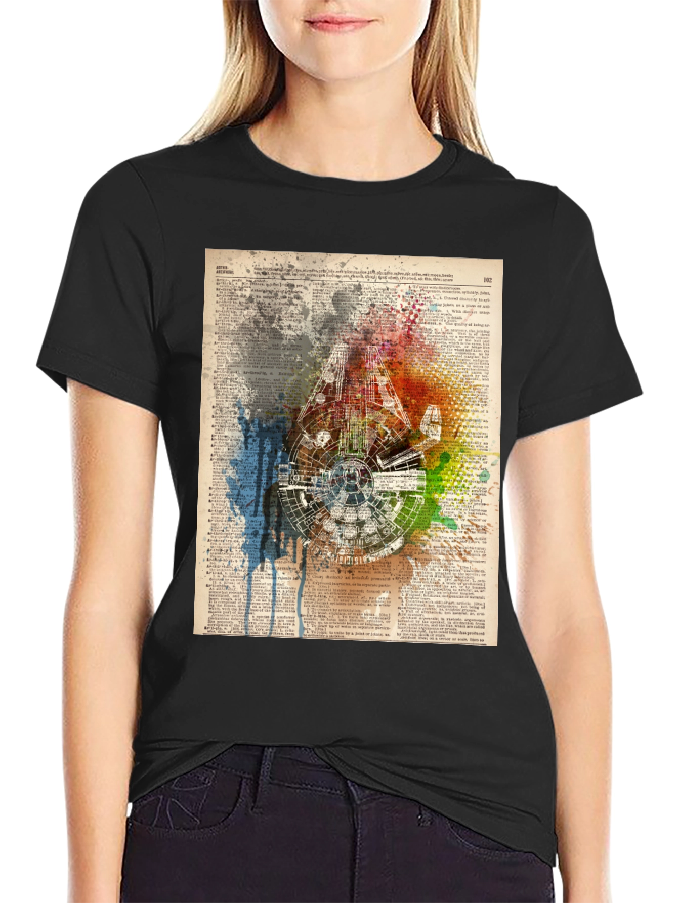 Star Wars Millennium Falcon Dictionary Art T-Shirt