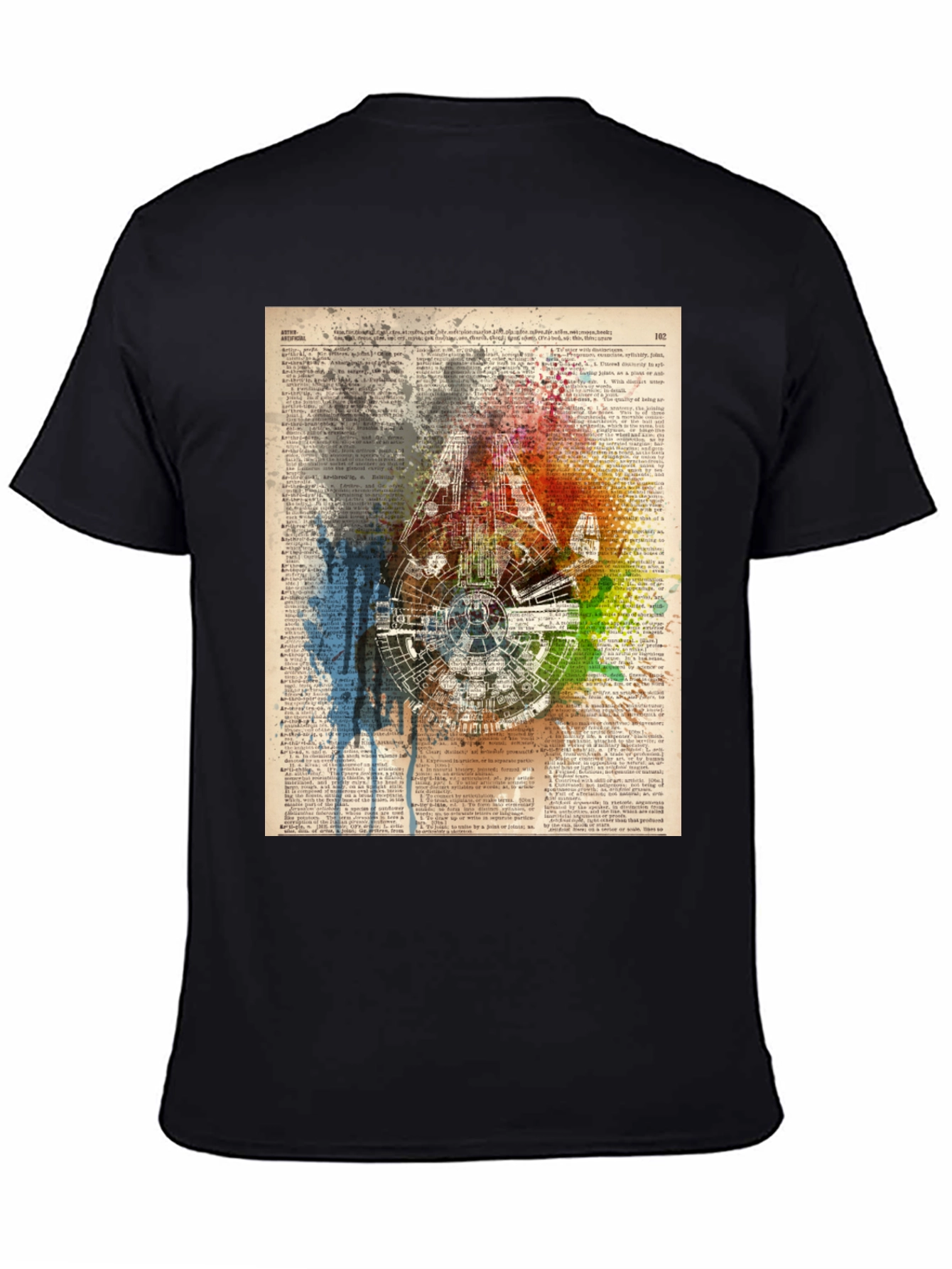 Star Wars Millennium Falcon Dictionary Art T-Shirt