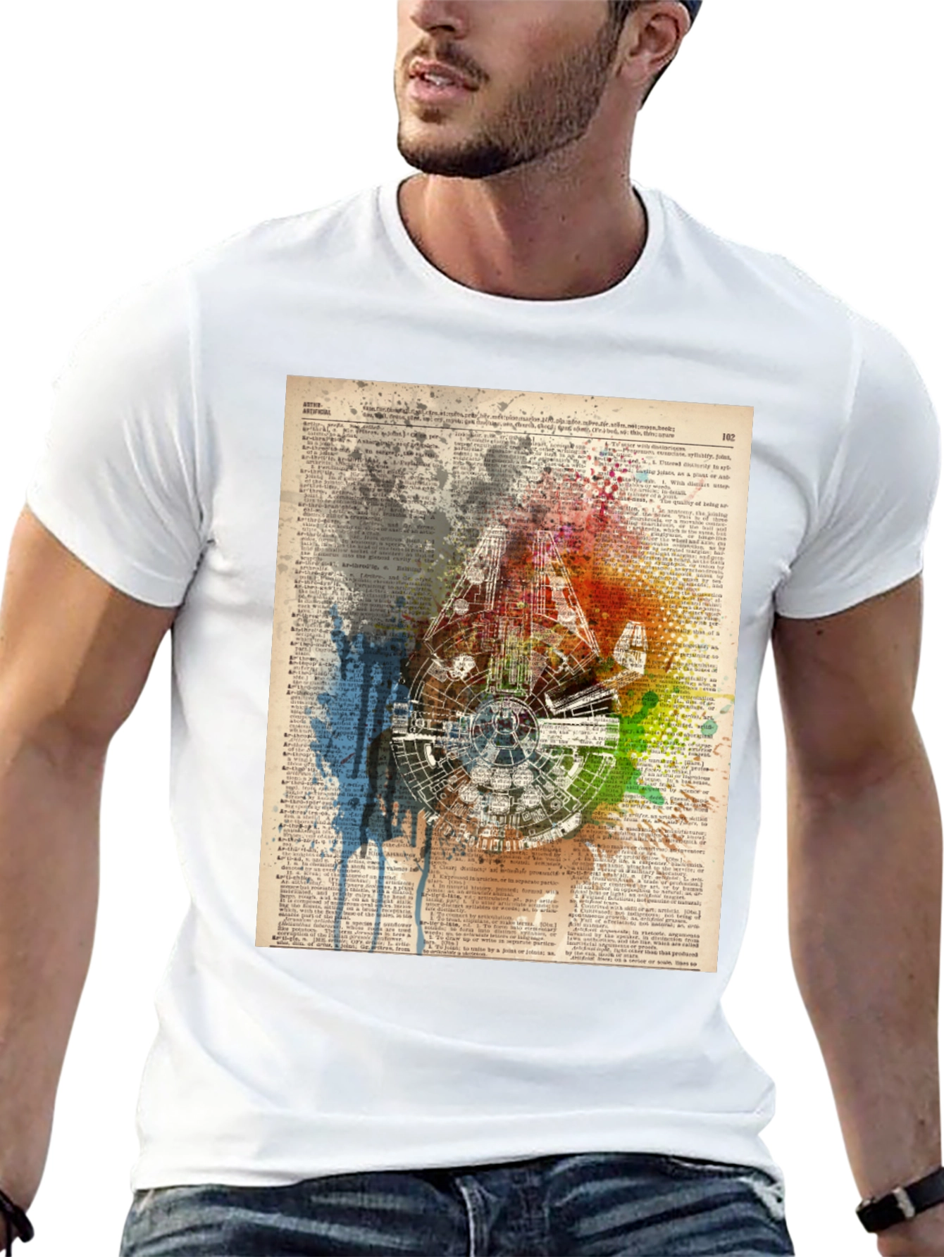 Star Wars Millennium Falcon Dictionary Art T-Shirt