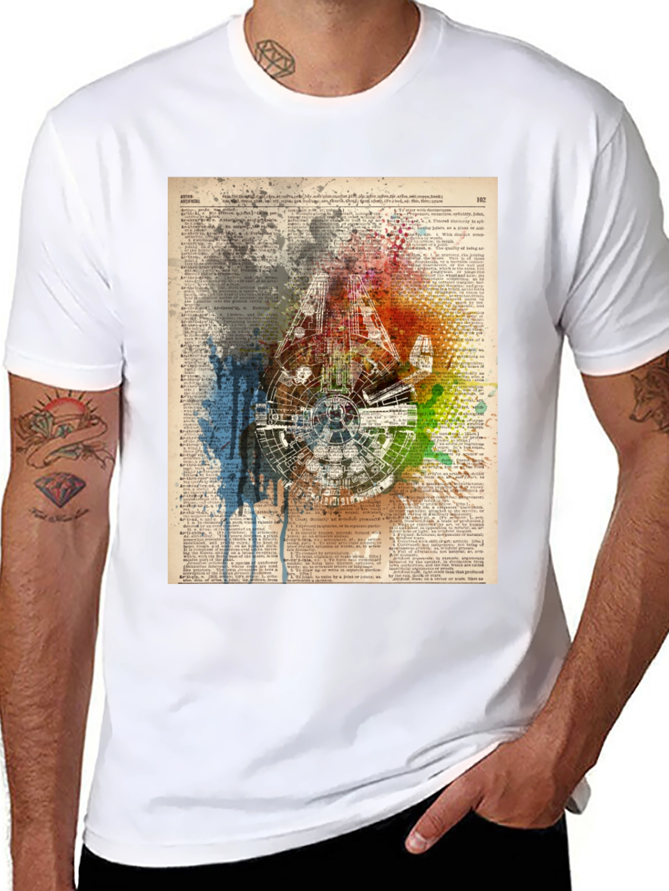 Star Wars Millennium Falcon Dictionary Art T-Shirt