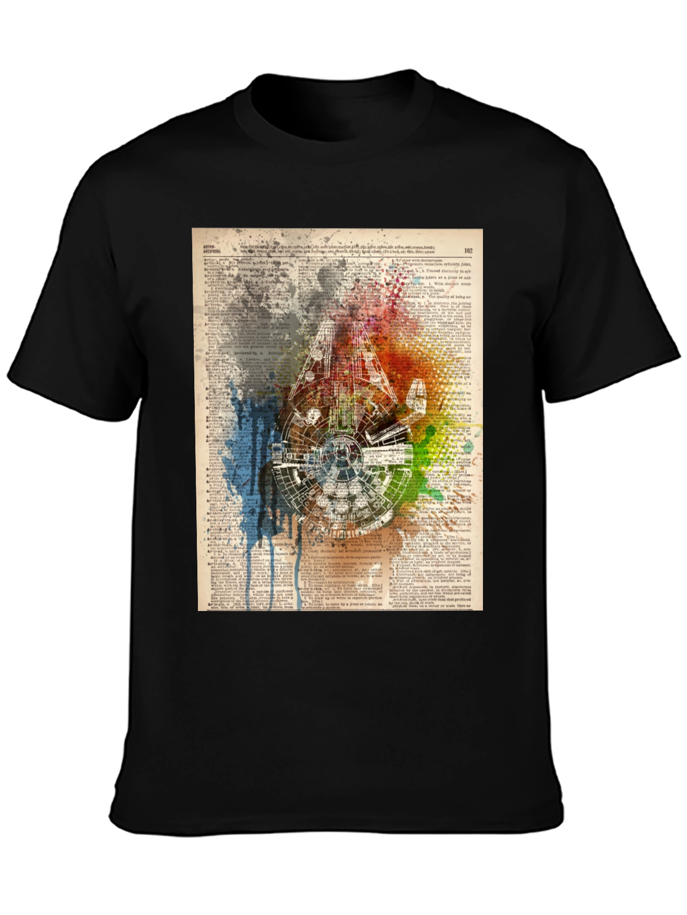Star Wars Millennium Falcon Dictionary Art T-Shirt