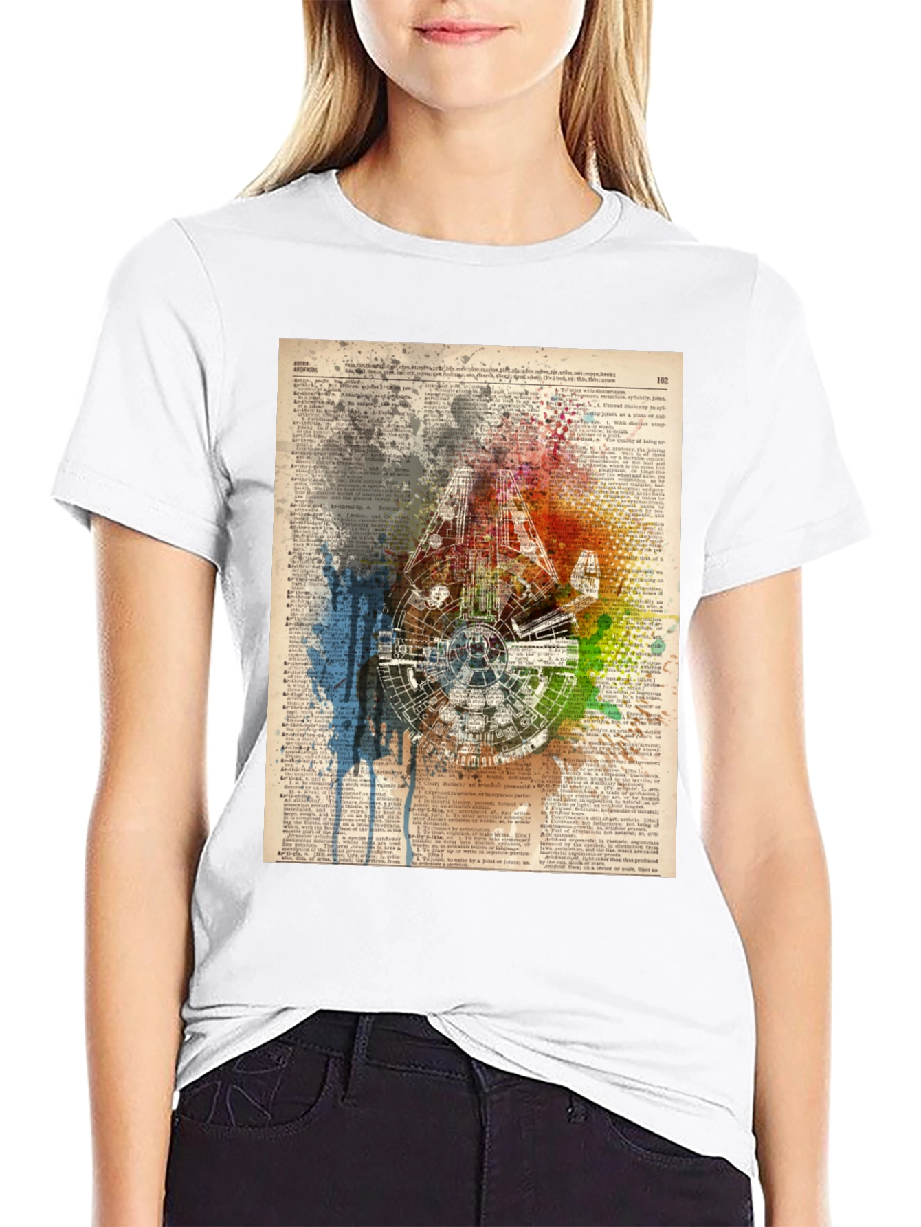 Star Wars Millennium Falcon Dictionary Art T-Shirt