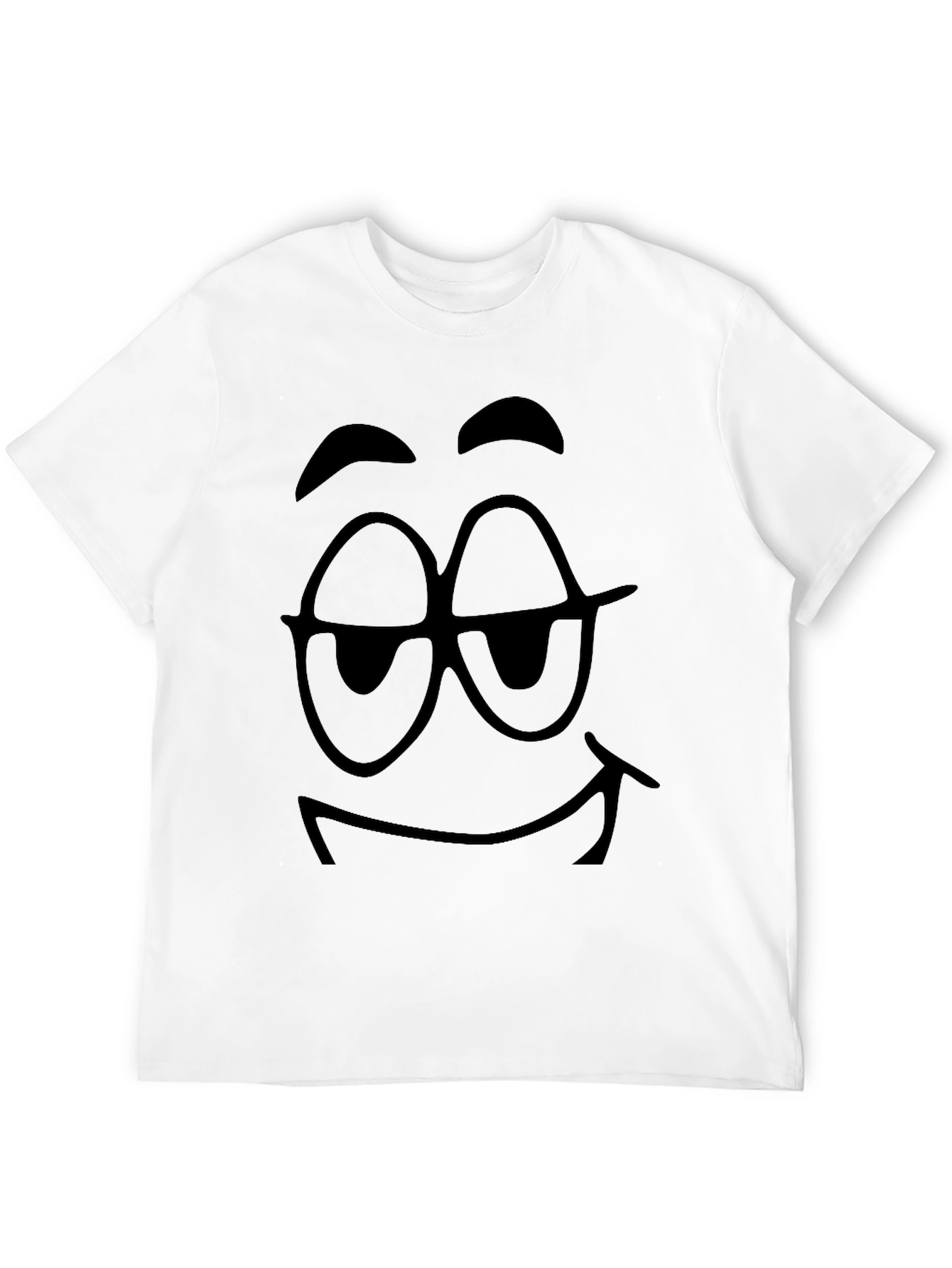 Funny Smirking Face Black T-Shirt