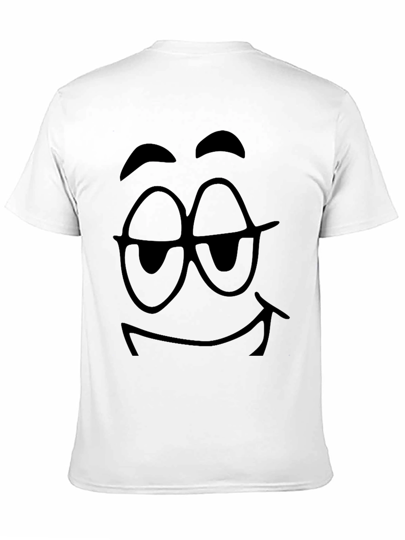 Funny Smirking Face Black T-Shirt